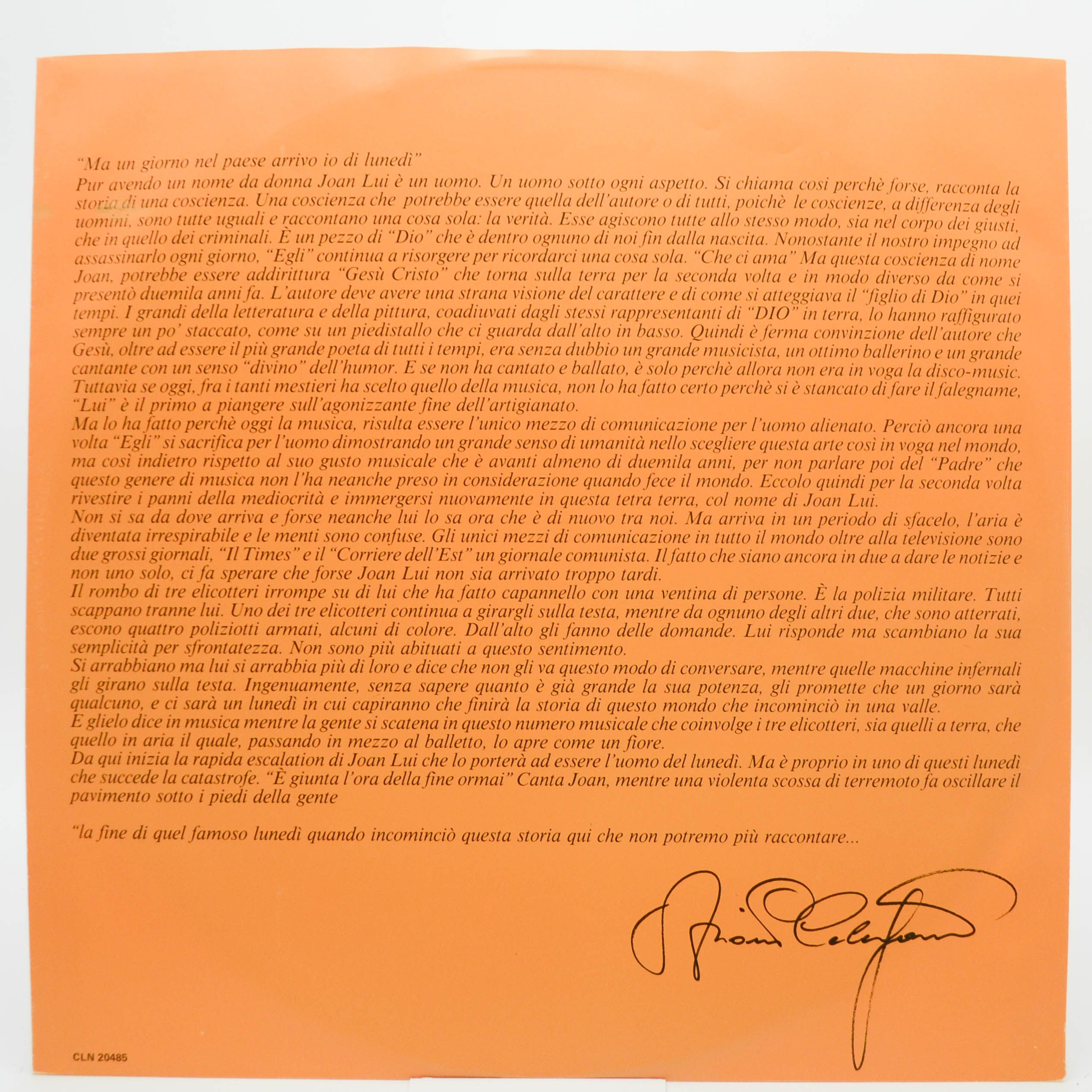 Adriano Celentano — Joan Lui (1-st, Italy, Clan, poster), 1985