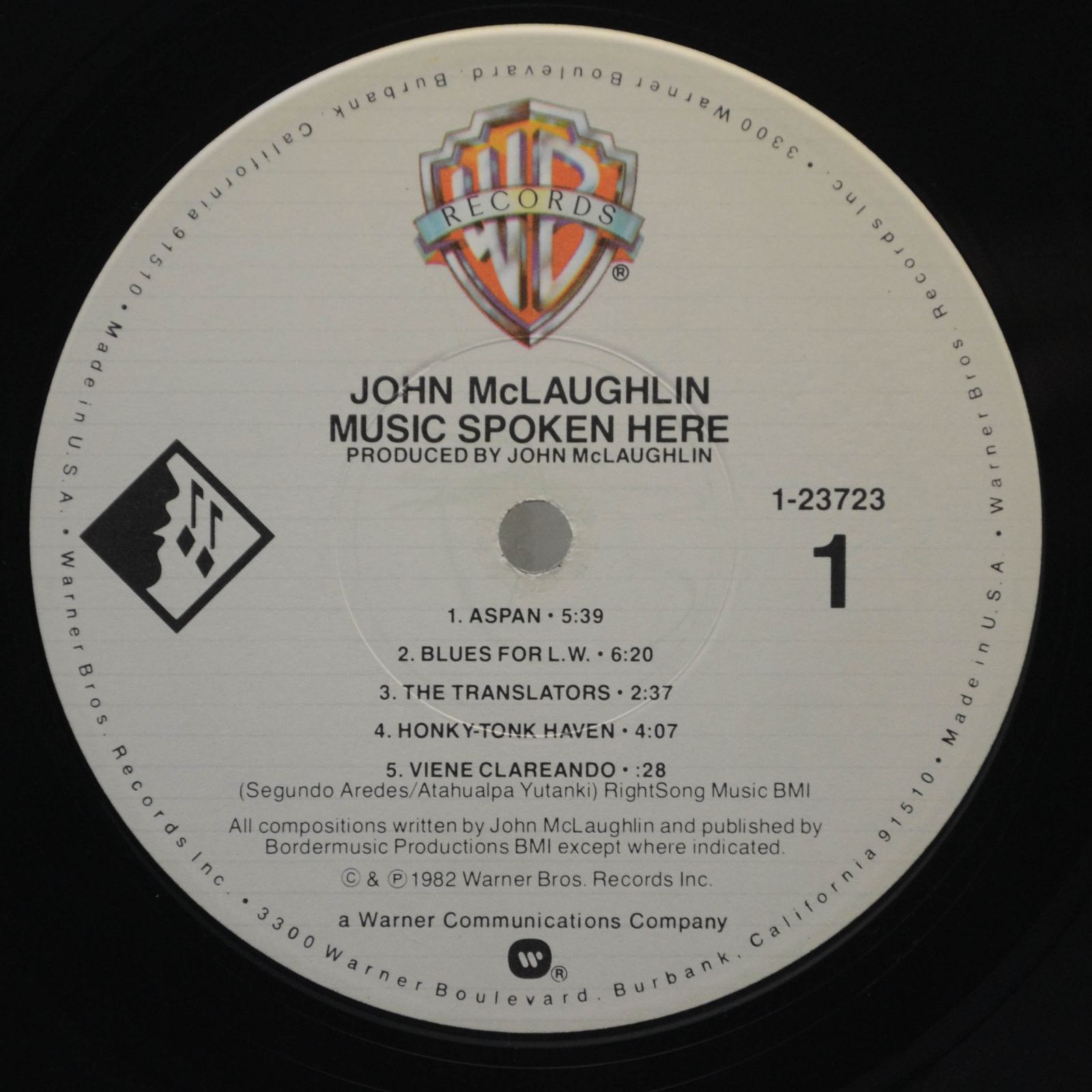 John McLaughlin — Music Spoken Here (USA), 1982