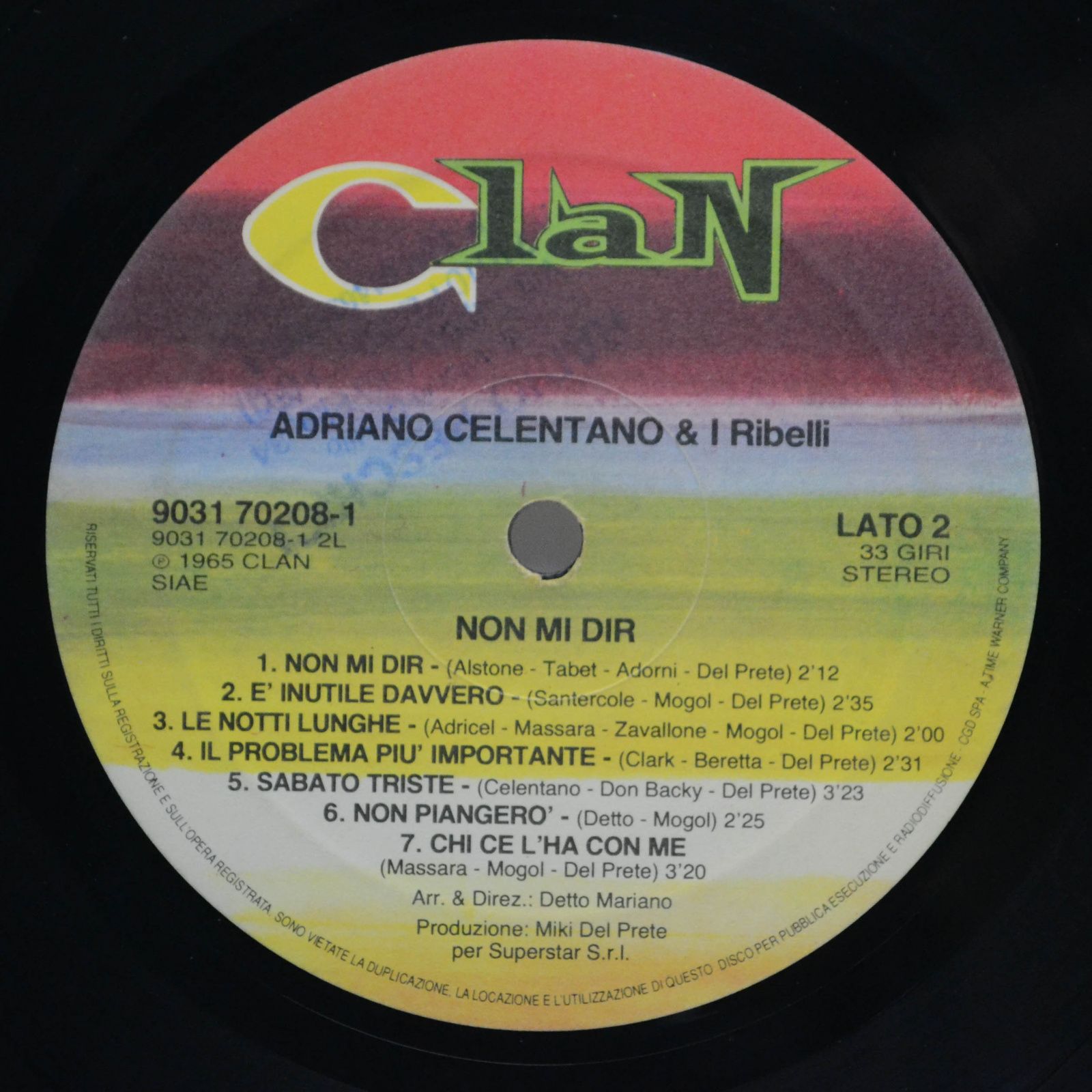 Adriano Celentano — Non Mi Dir (Italy, Clan), 1969