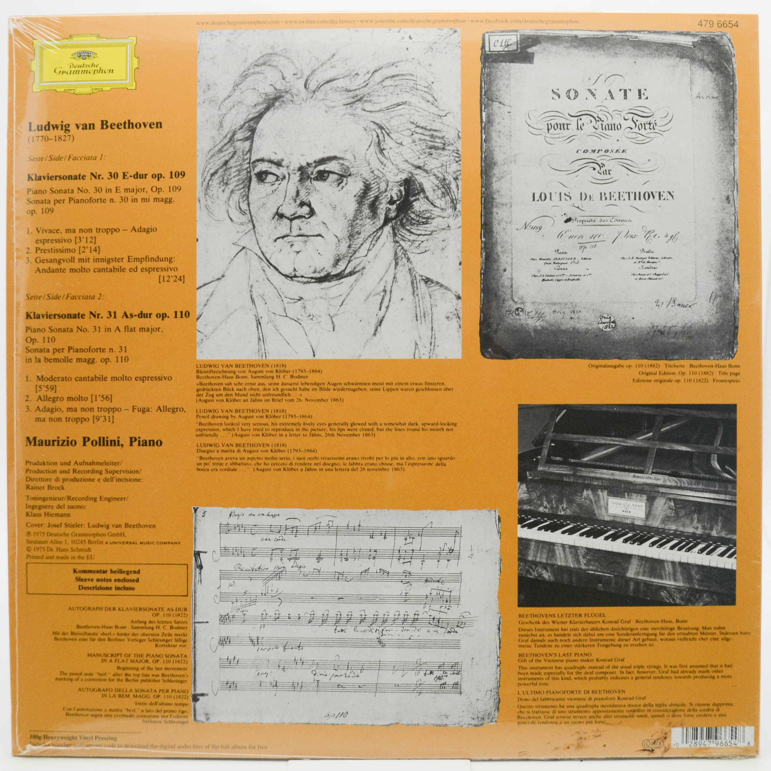 Ludwig Van Beethoven, Maurizio Pollini — Sonaten Nr.30 Op.109 · Nr.31 Op.110, 1976