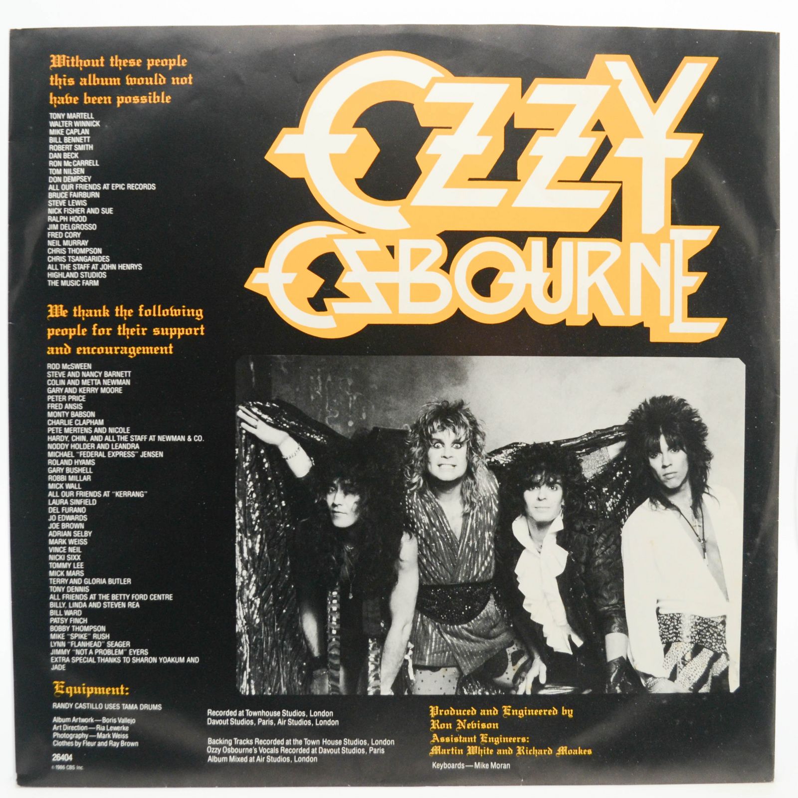 Ozzy Osbourne — The Ultimate Sin (UK), 1986