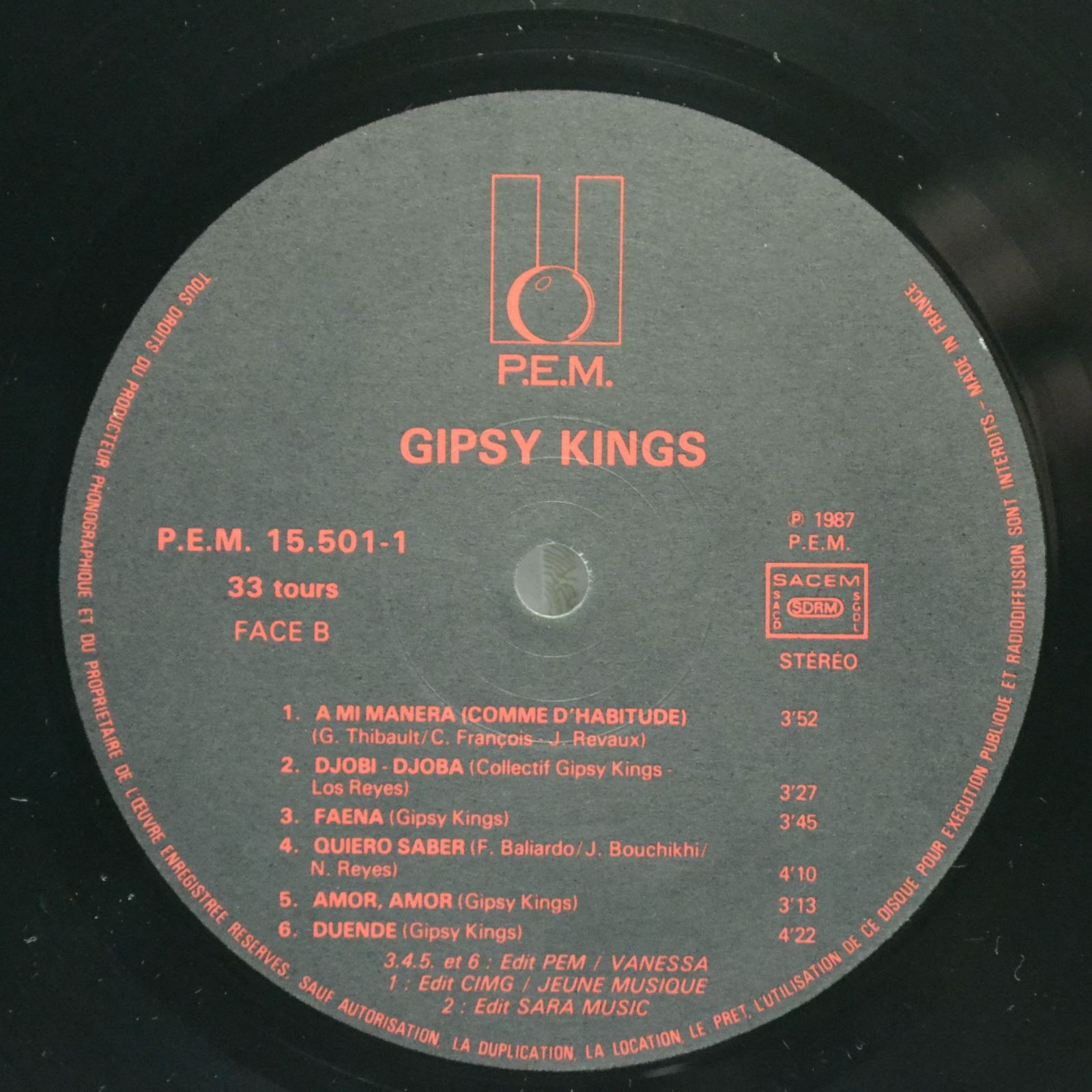 Gipsy Kings — Gipsy Kings (1-st, France), 1987