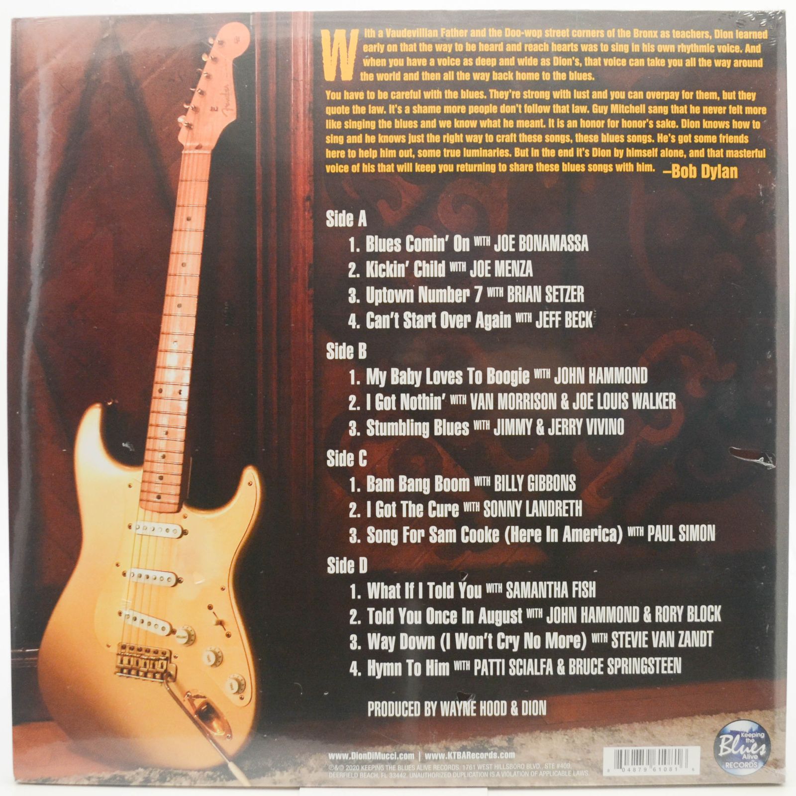 Dion — Blues With Friends (2LP, USA), 2020