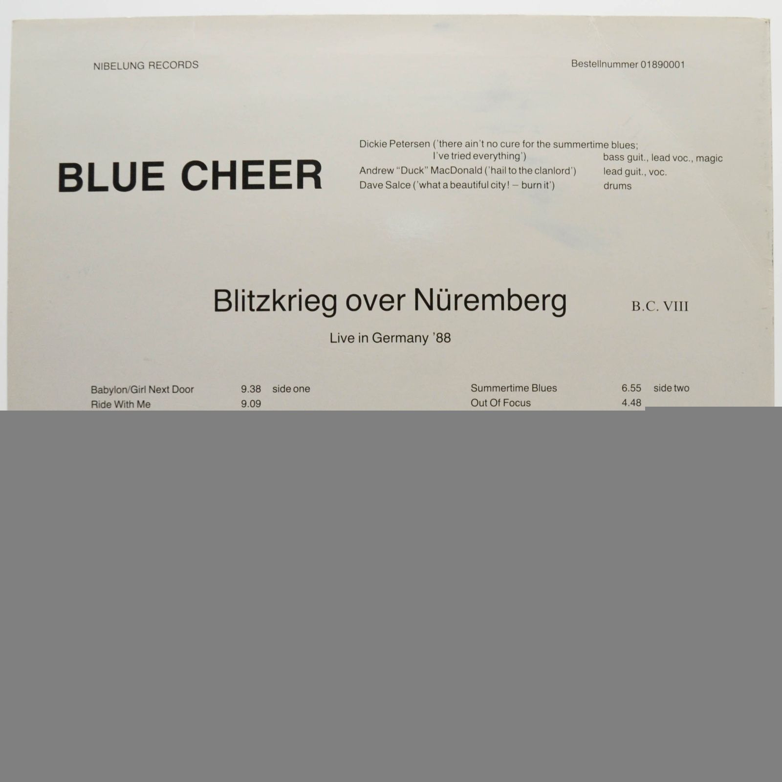 Blue Cheer — Blitzkrieg Over Nüremberg, 1989