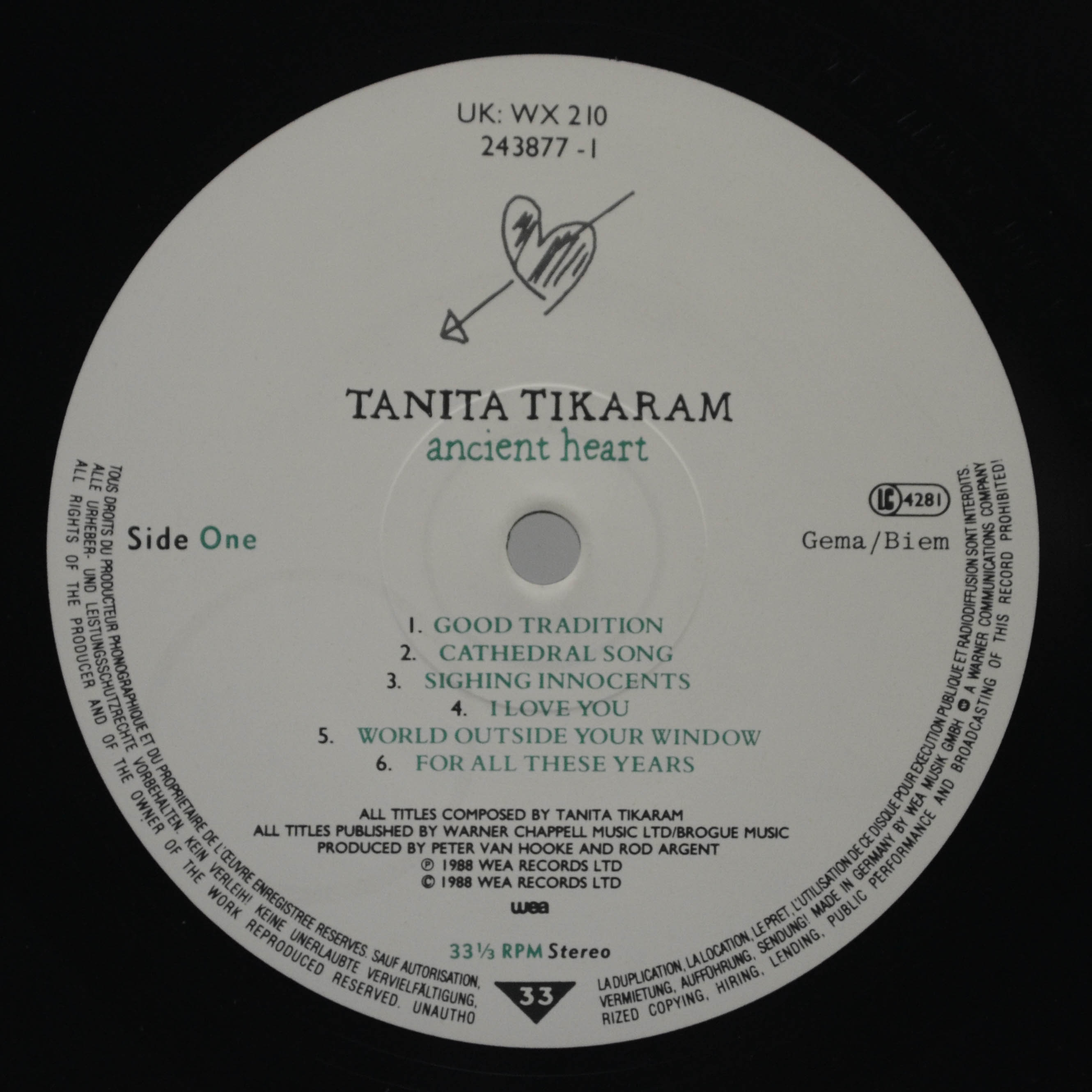 Tanita Tikaram — Ancient Heart, 1988
