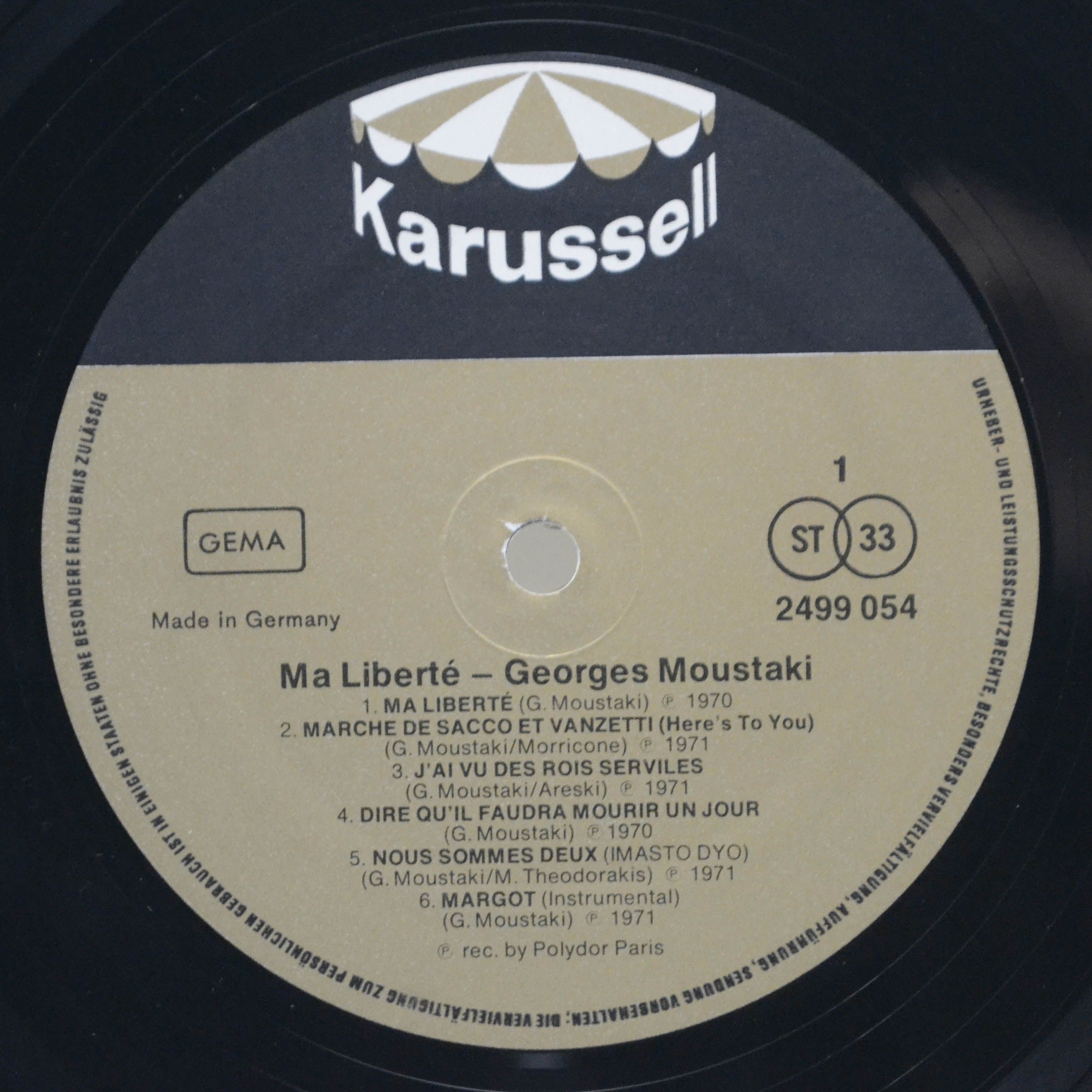 Georges Moustaki — Ma Liberté, 1970
