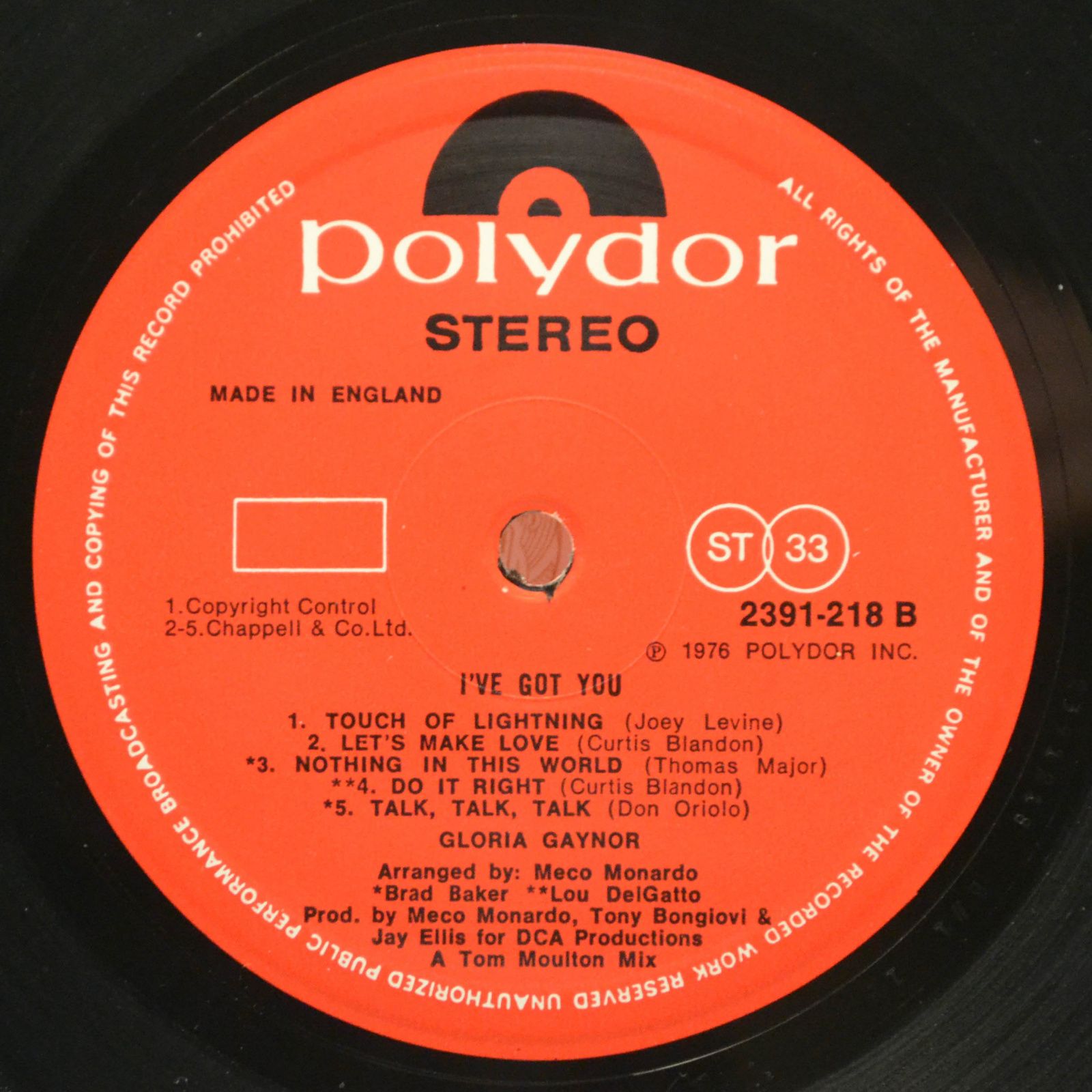 Gloria Gaynor — I've Got You (UK), 1976