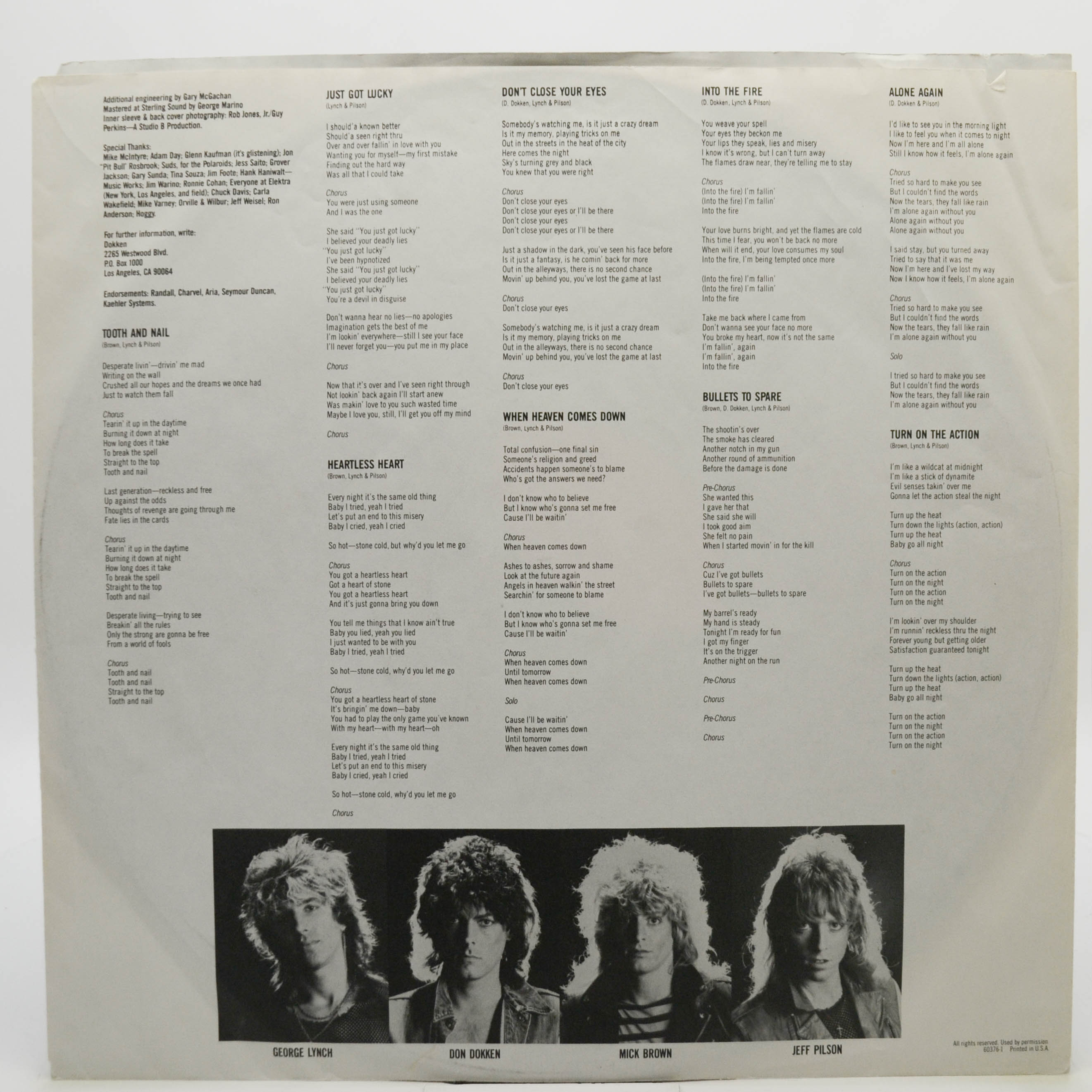 Dokken — Tooth And Nail (1-st, USA), 1984