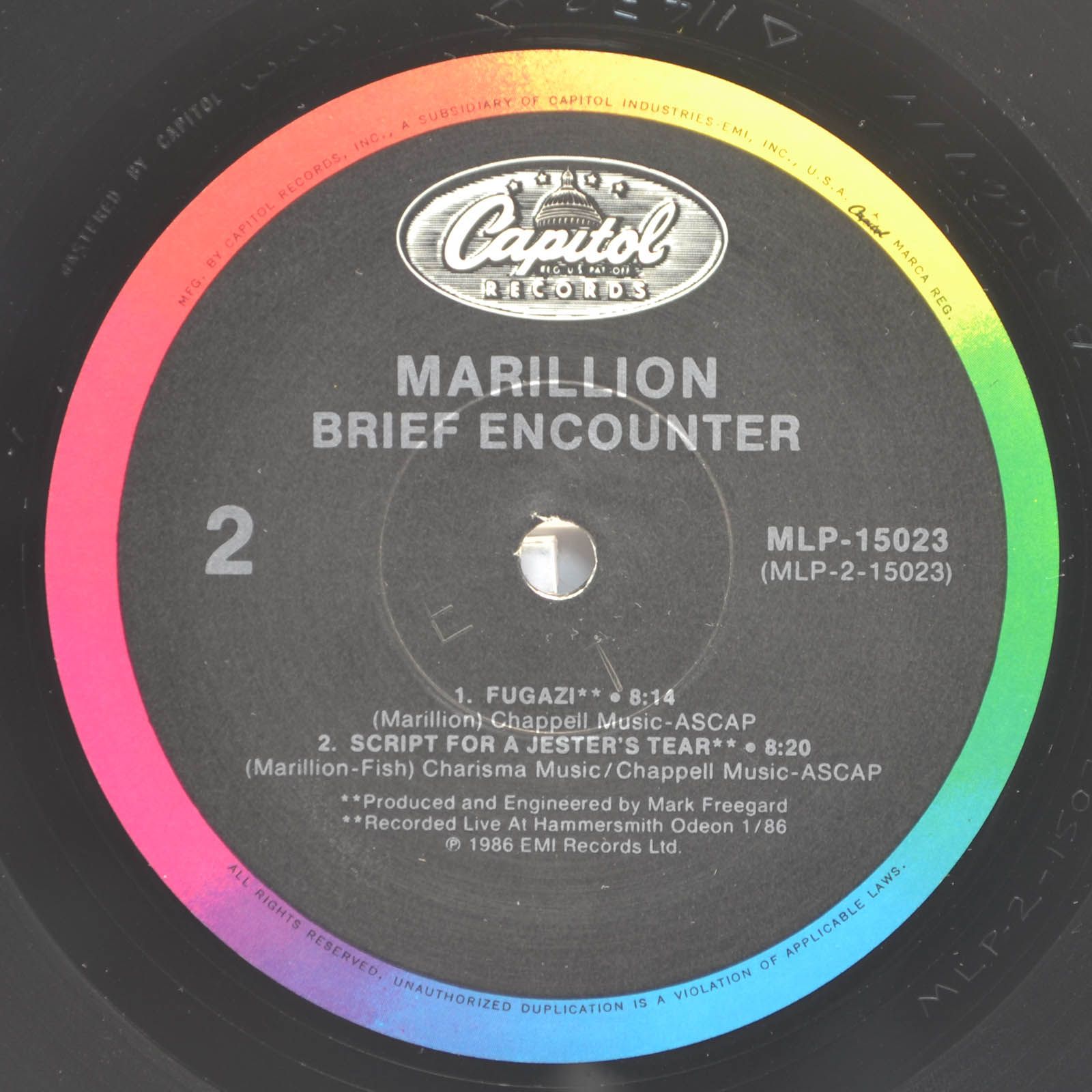 Marillion — Brief Encounter (USA), 1986