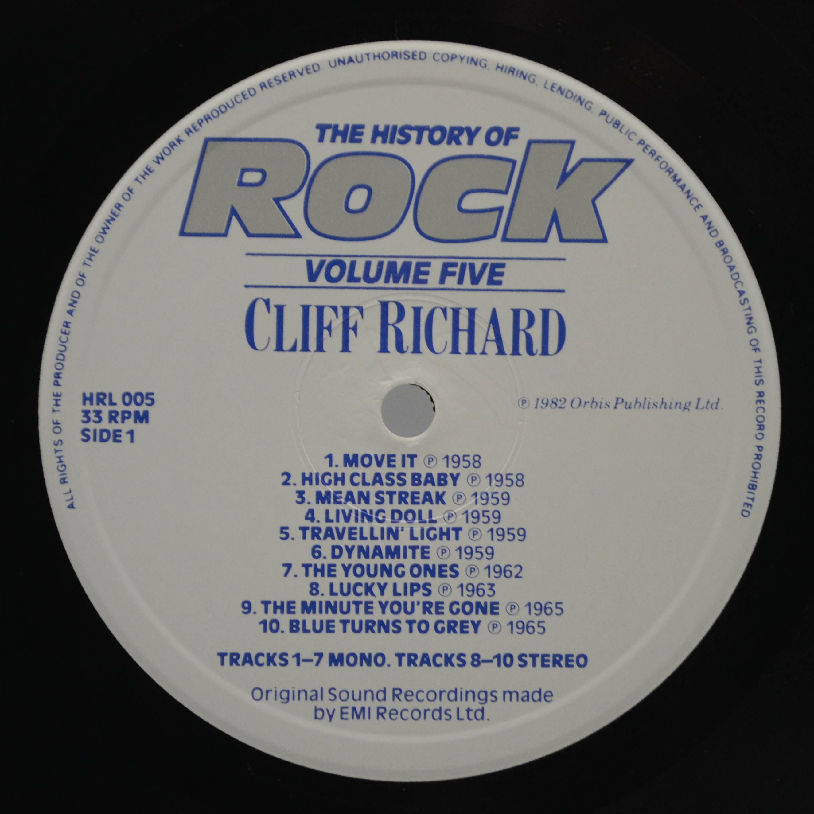 Cliff Richard / The Shadows / Adam Faith / Billy Fury — The History Of Rock (Volume Five) (2LP, UK), 1982