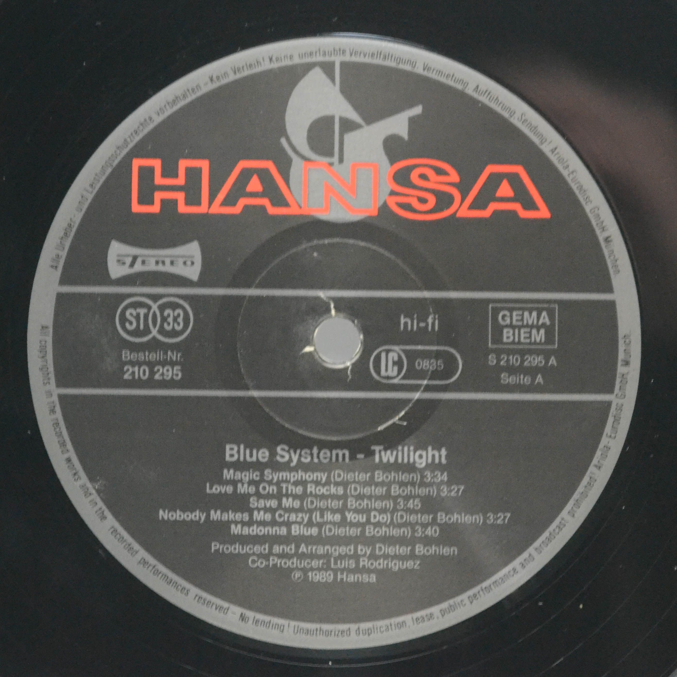Blue System — Twilight, 1989