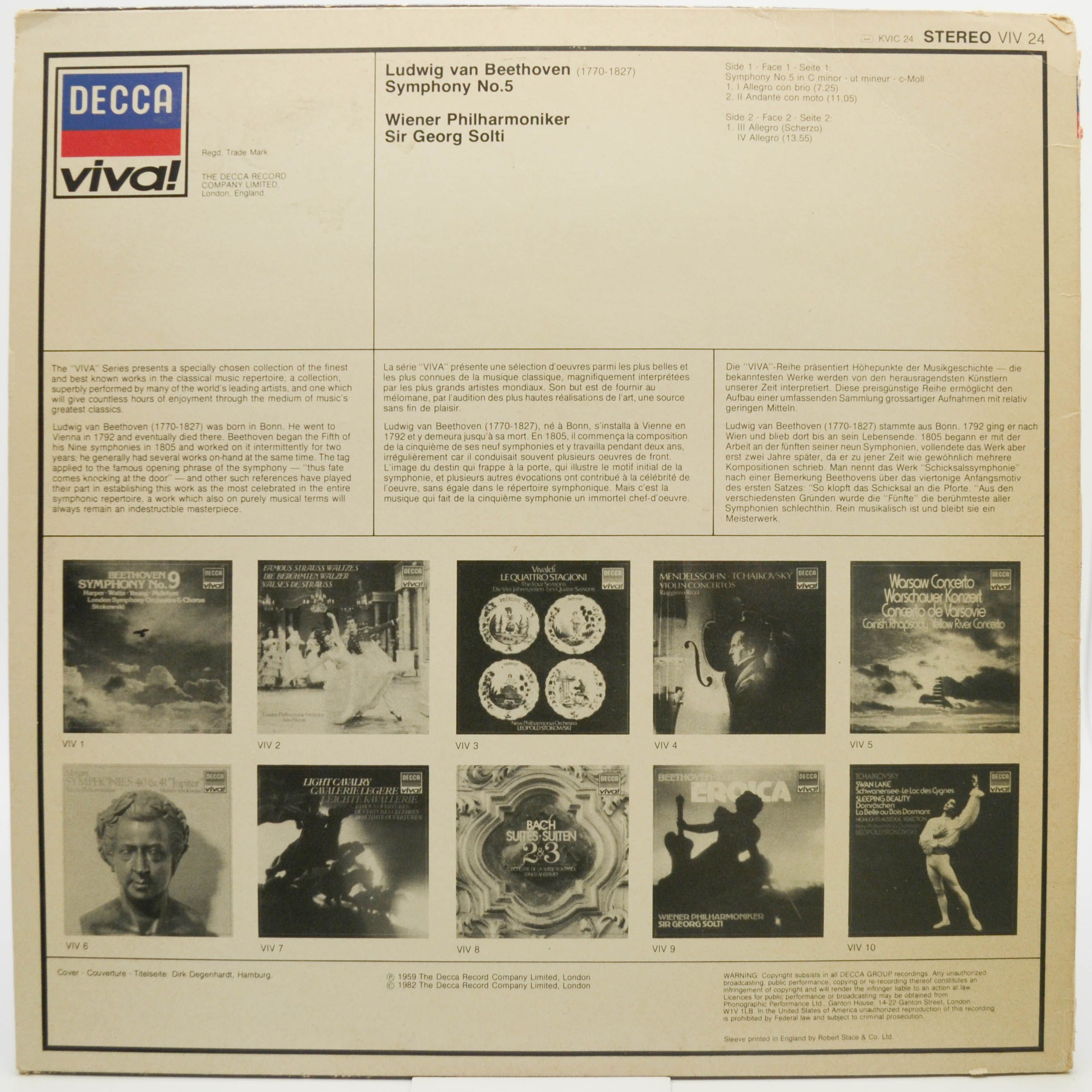 Beethoven — Wiener Philharmoniker, Sir Georg Solti – Symphony 5 (UK), 1959