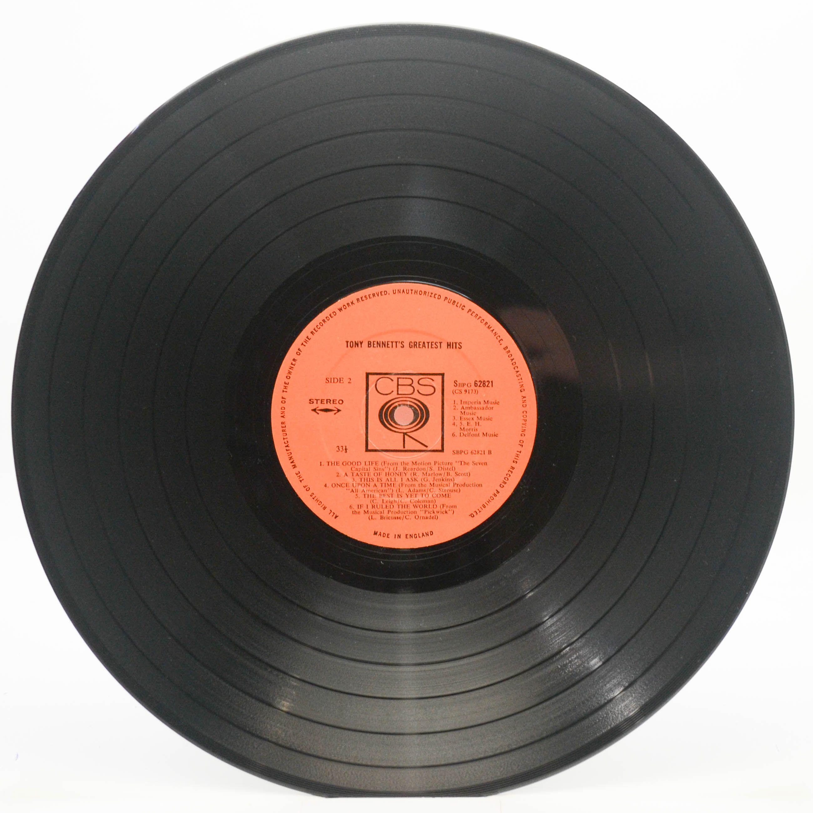 Tony Bennett — Tony's Greatest Hits (UK), 1966