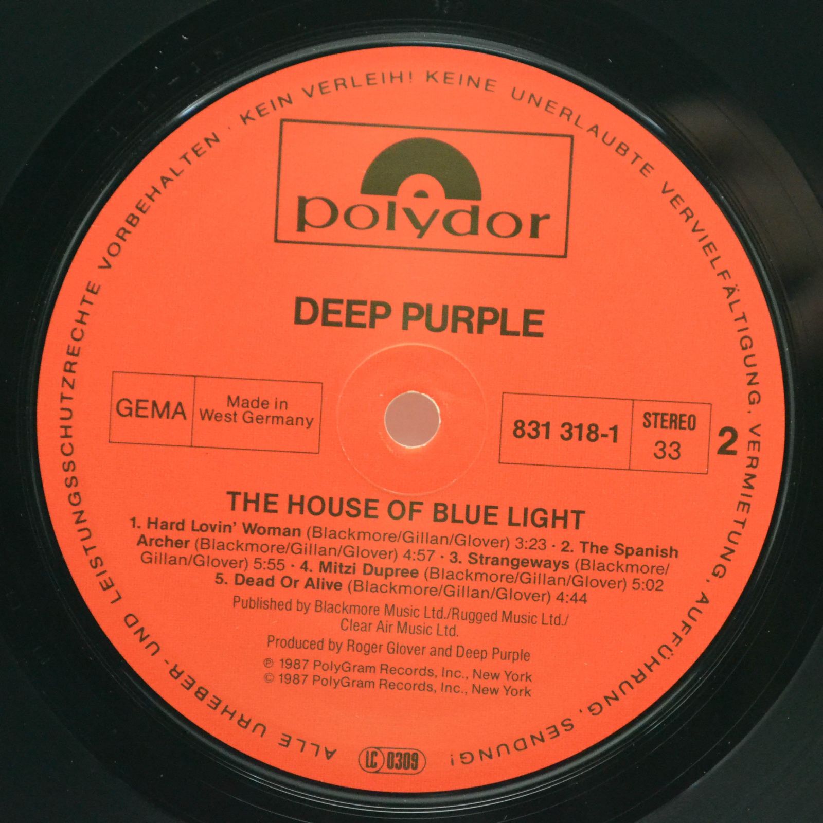 Deep Purple — The House Of Blue Light, 1987