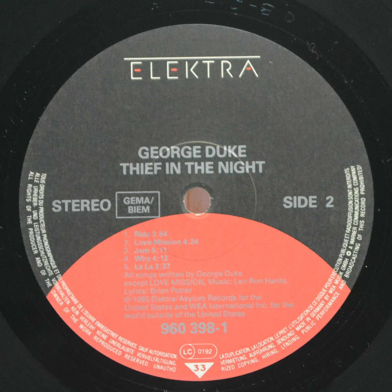 George Duke — Thief In The Night, 1985