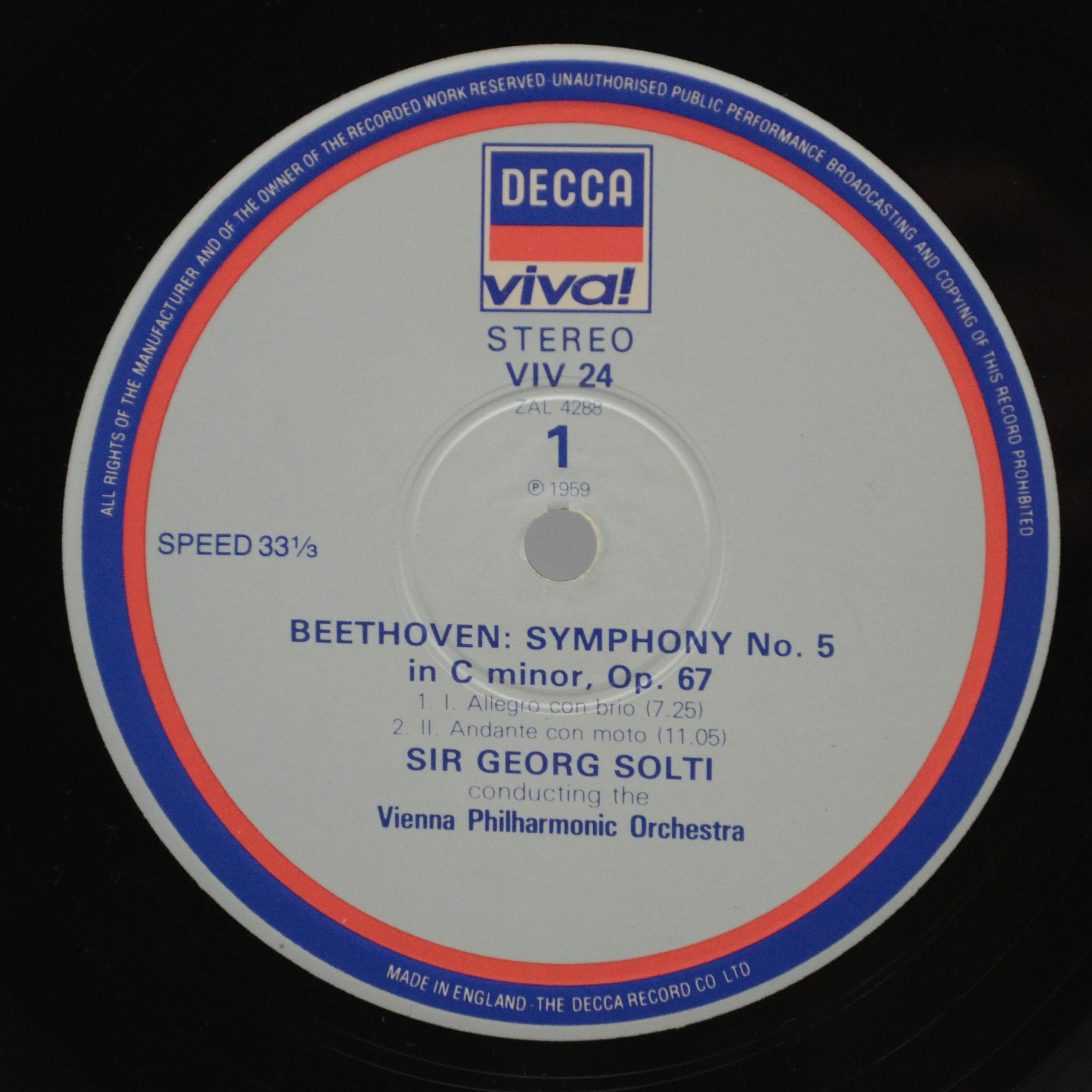 Beethoven — Wiener Philharmoniker, Sir Georg Solti – Symphony 5 (UK), 1959