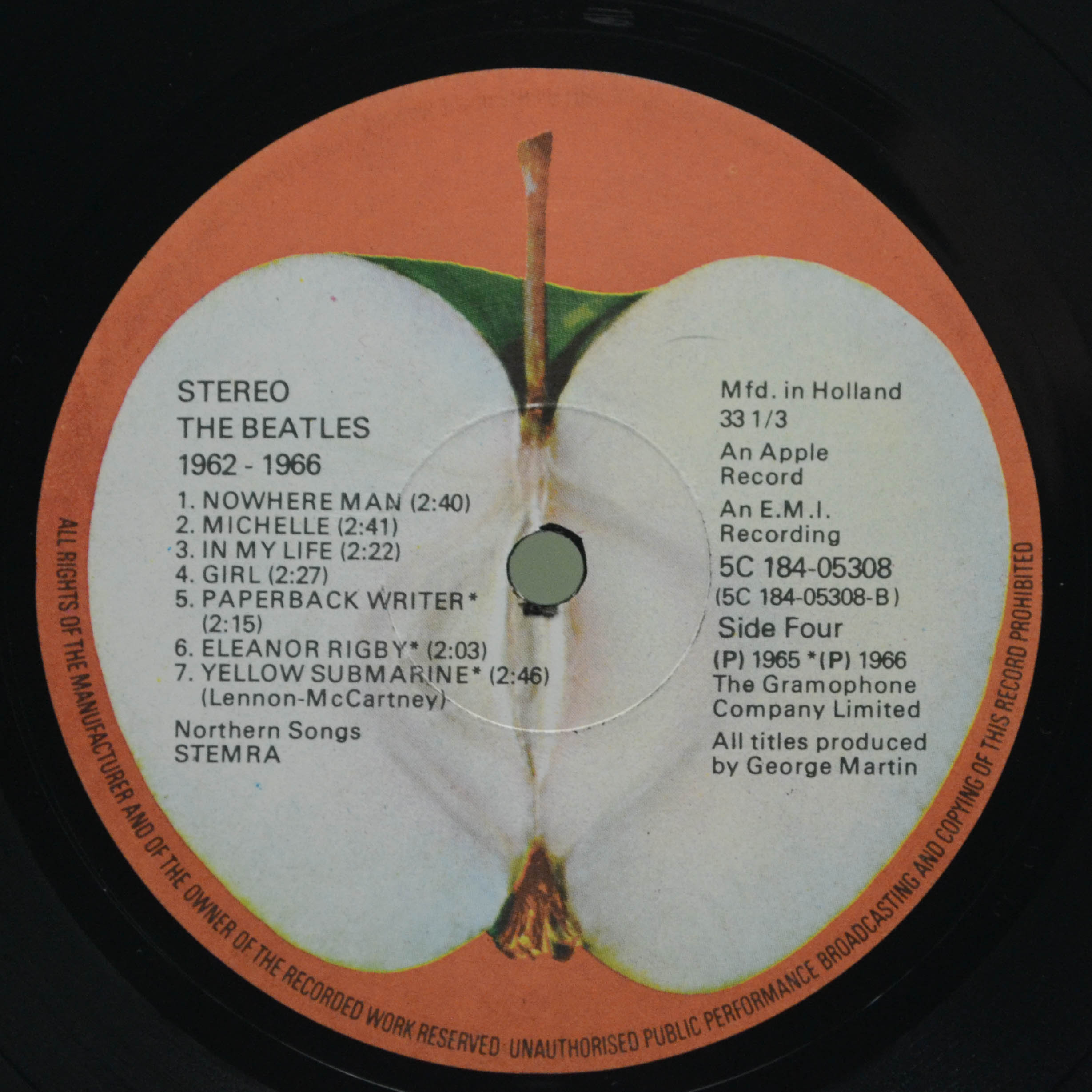 Виниловая пластинка The Beatles — 1962 - 1966 (2LP), 1973