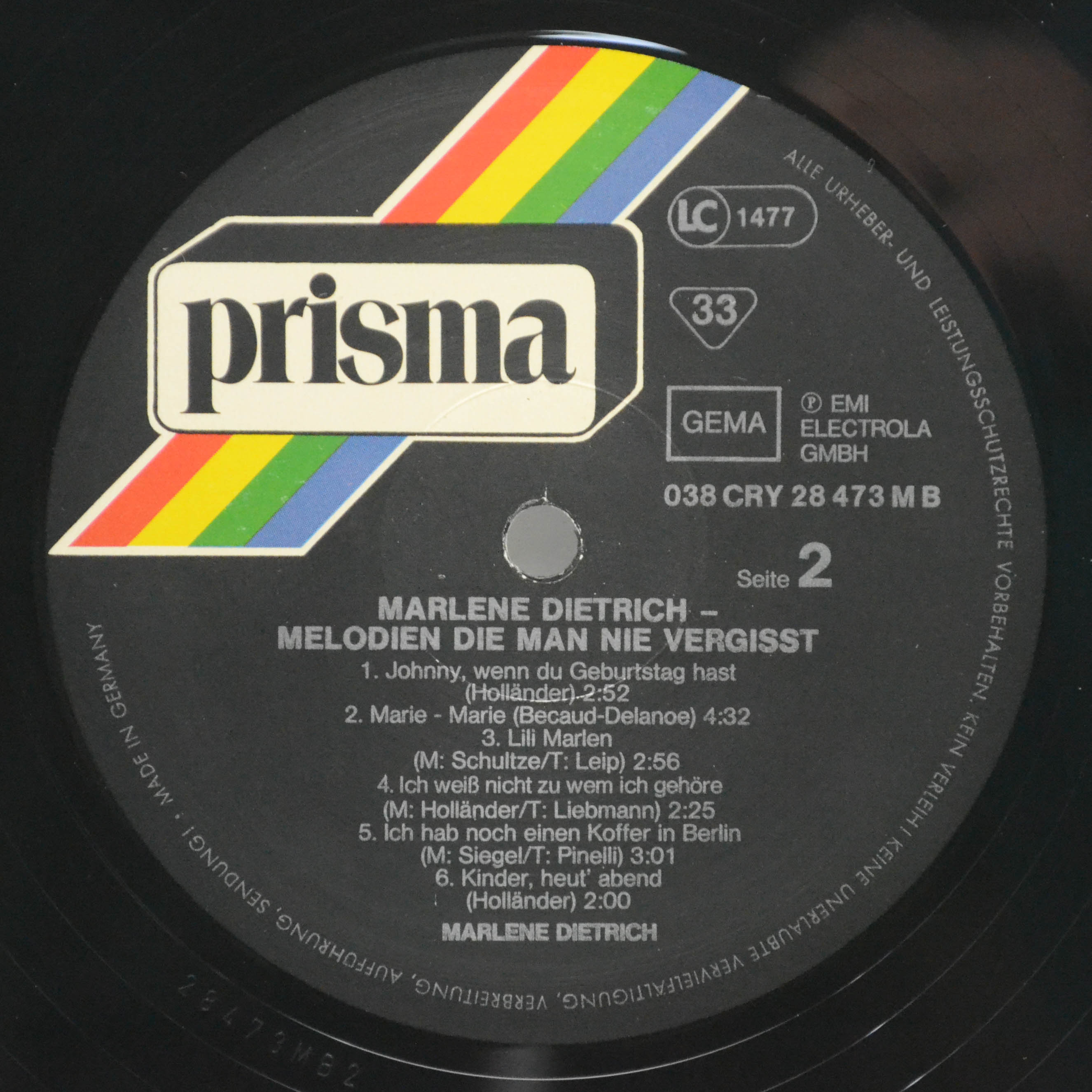 Marlene Dietrich — Melodien Die Man Nie Vergisst, 1978