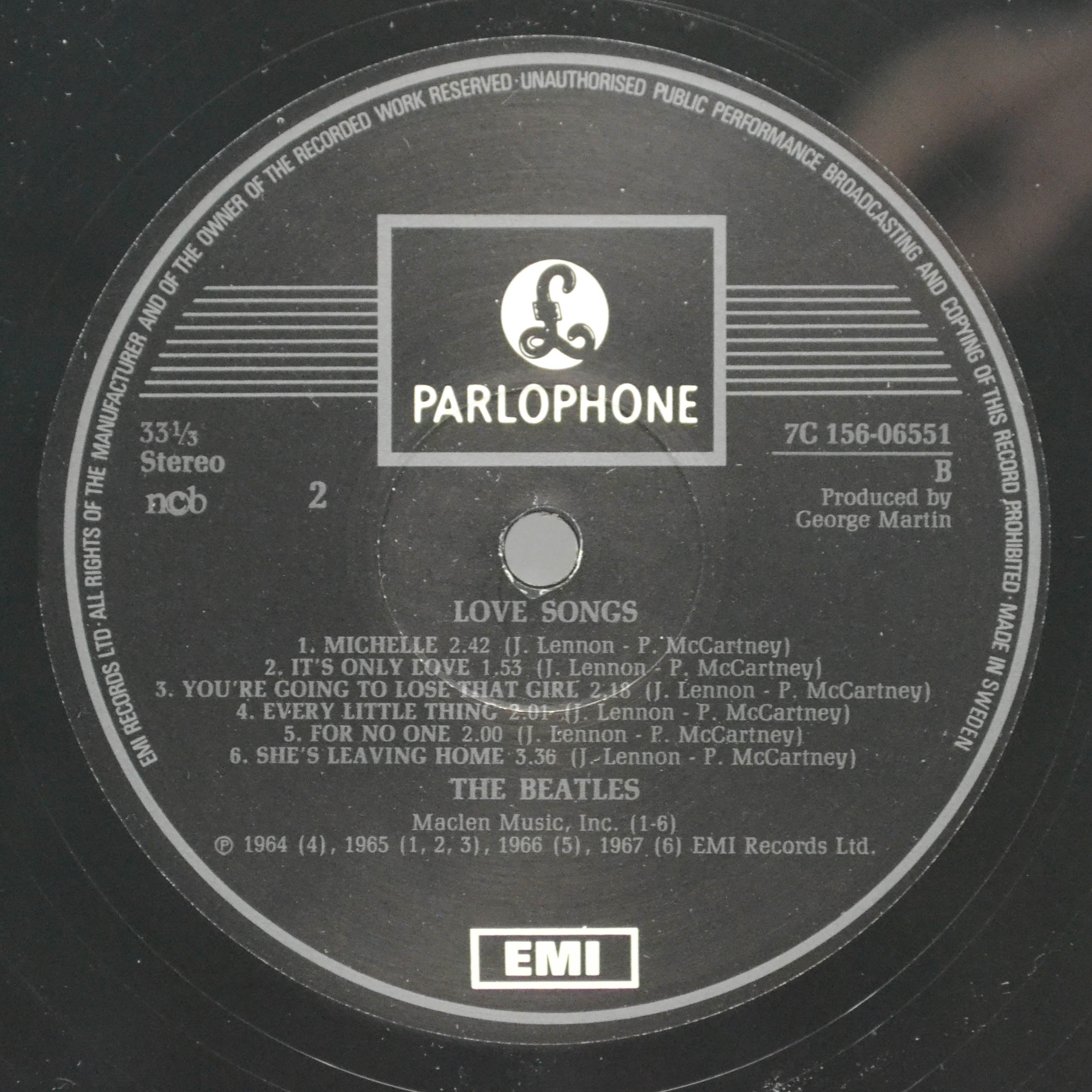 Beatles — Love Songs (2LP), 1977