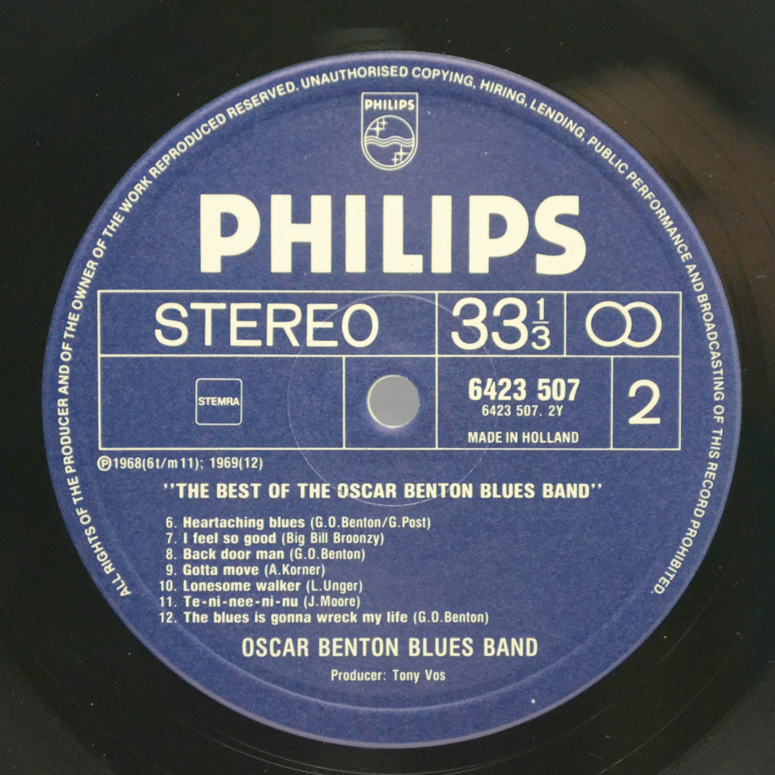 Oscar Benton Blues Band — The Best Of (Holland), 1972