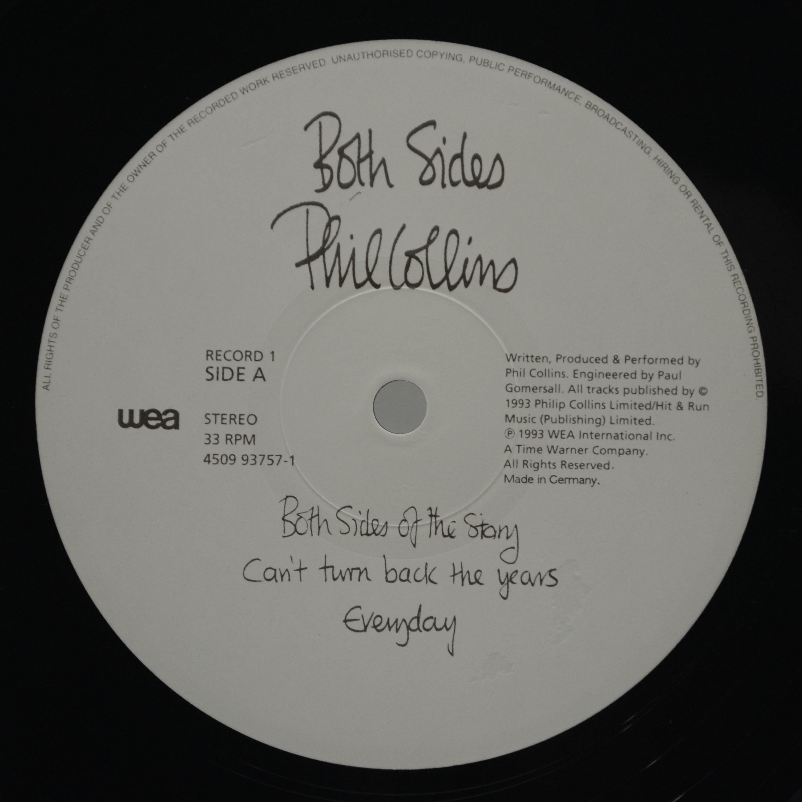 Phil Collins — Both Sides (2LP), 1993