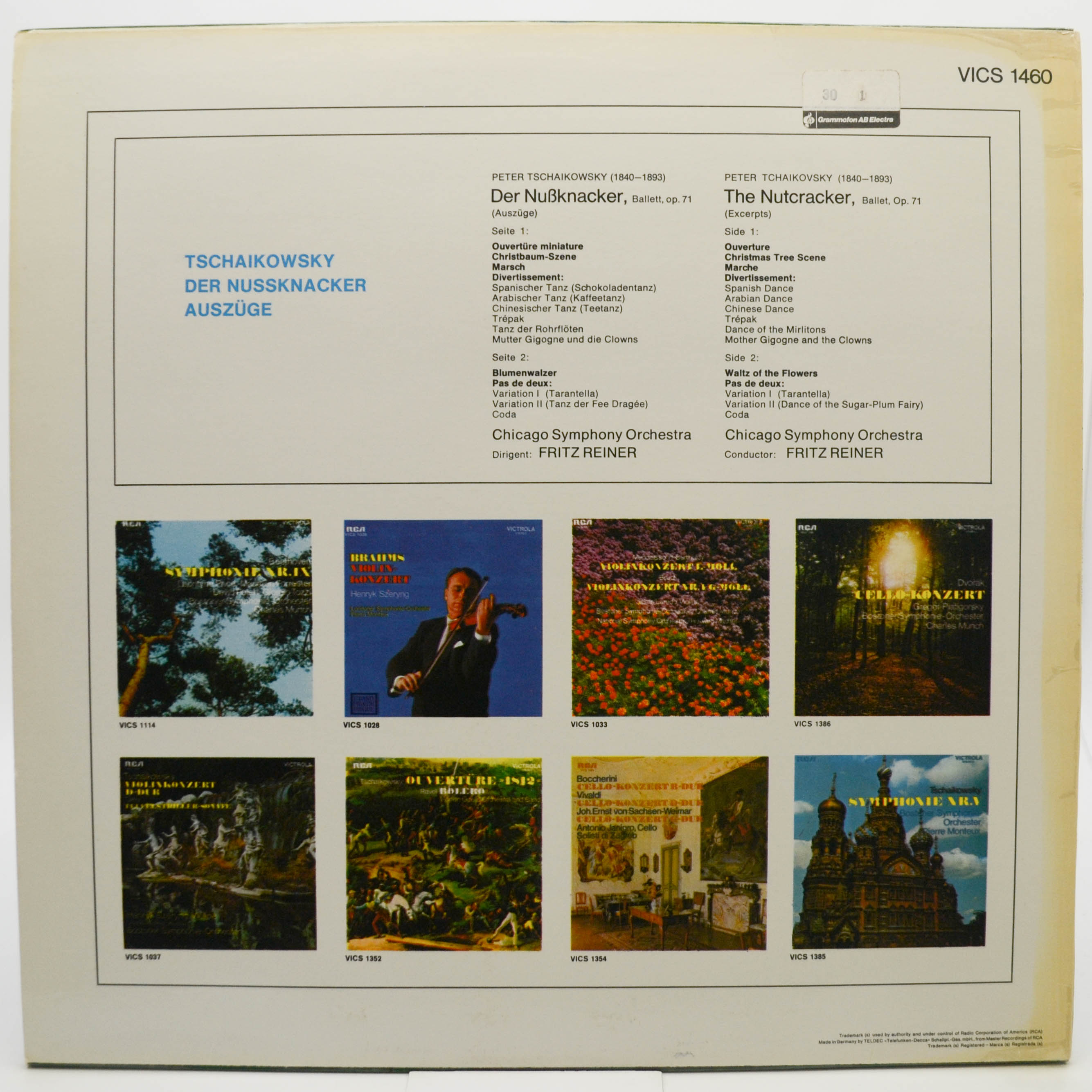 Peter Tschaikowski, Chicago Symphony Orchestra, Fritz Reiner — Der Nussknacker Auszüge, 1960