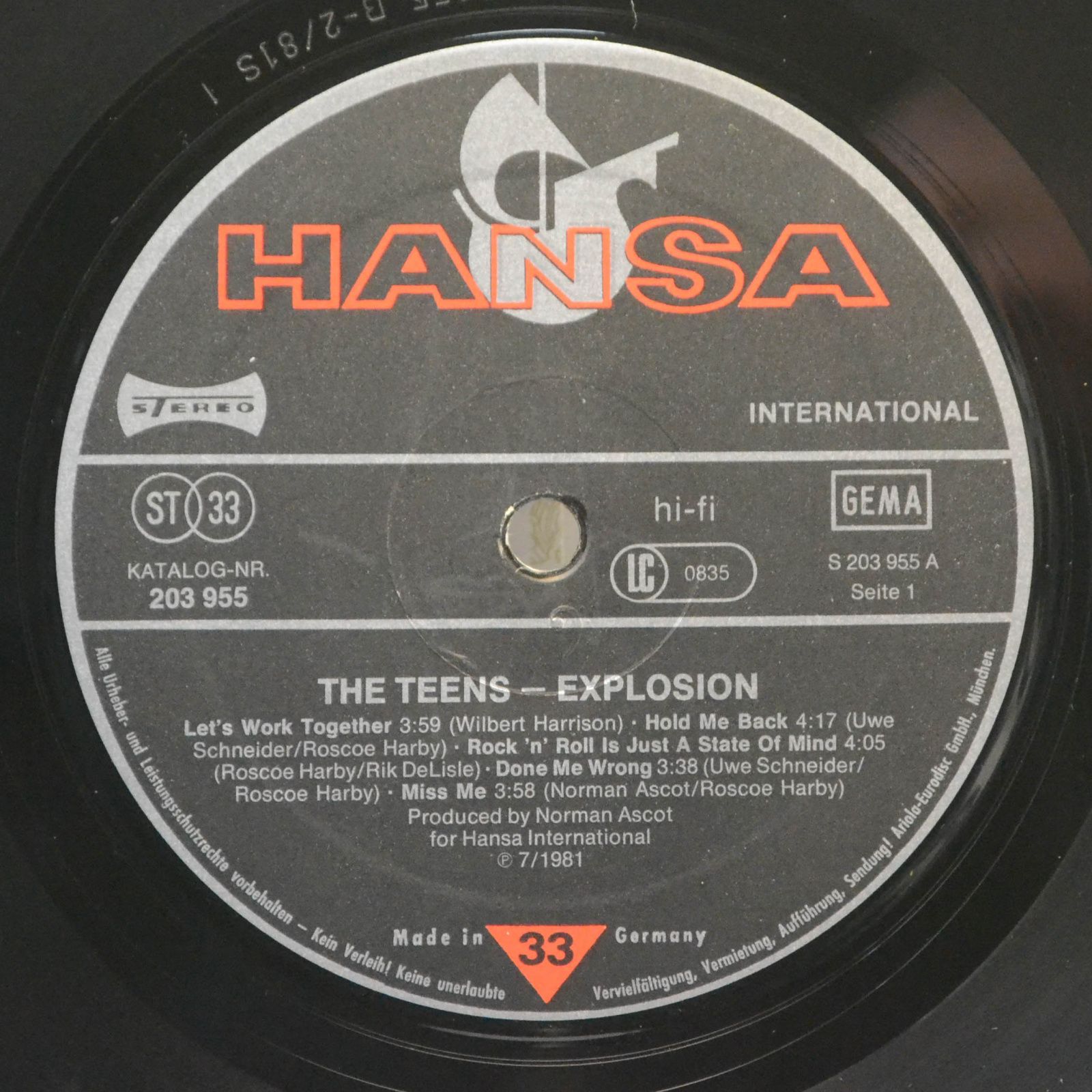 Teens — Explosion, 1981