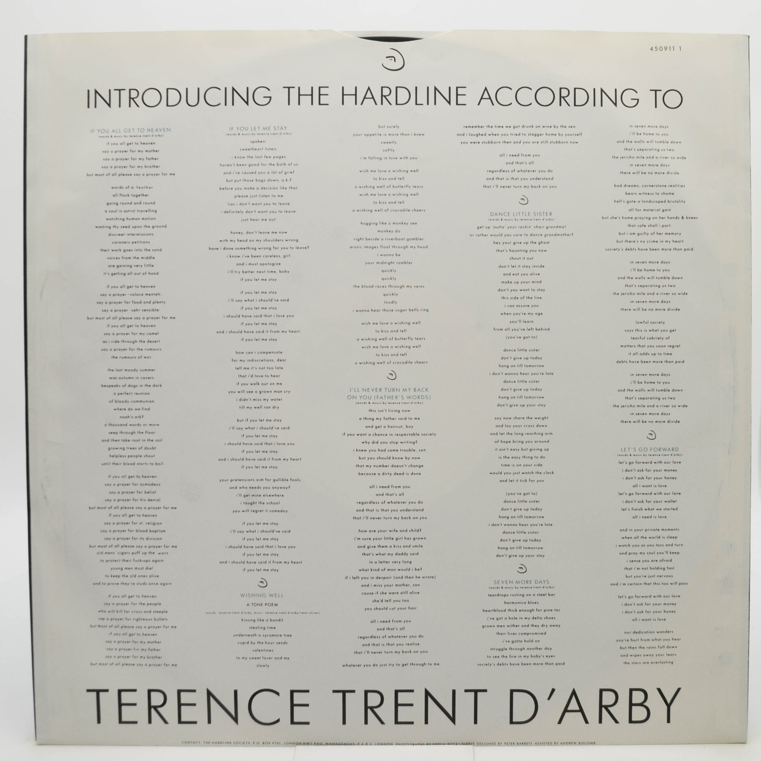 Виниловая пластинка Terence Trent D'Arby — Introducing The Hardline According To Terence Trent D'Arby, 1987