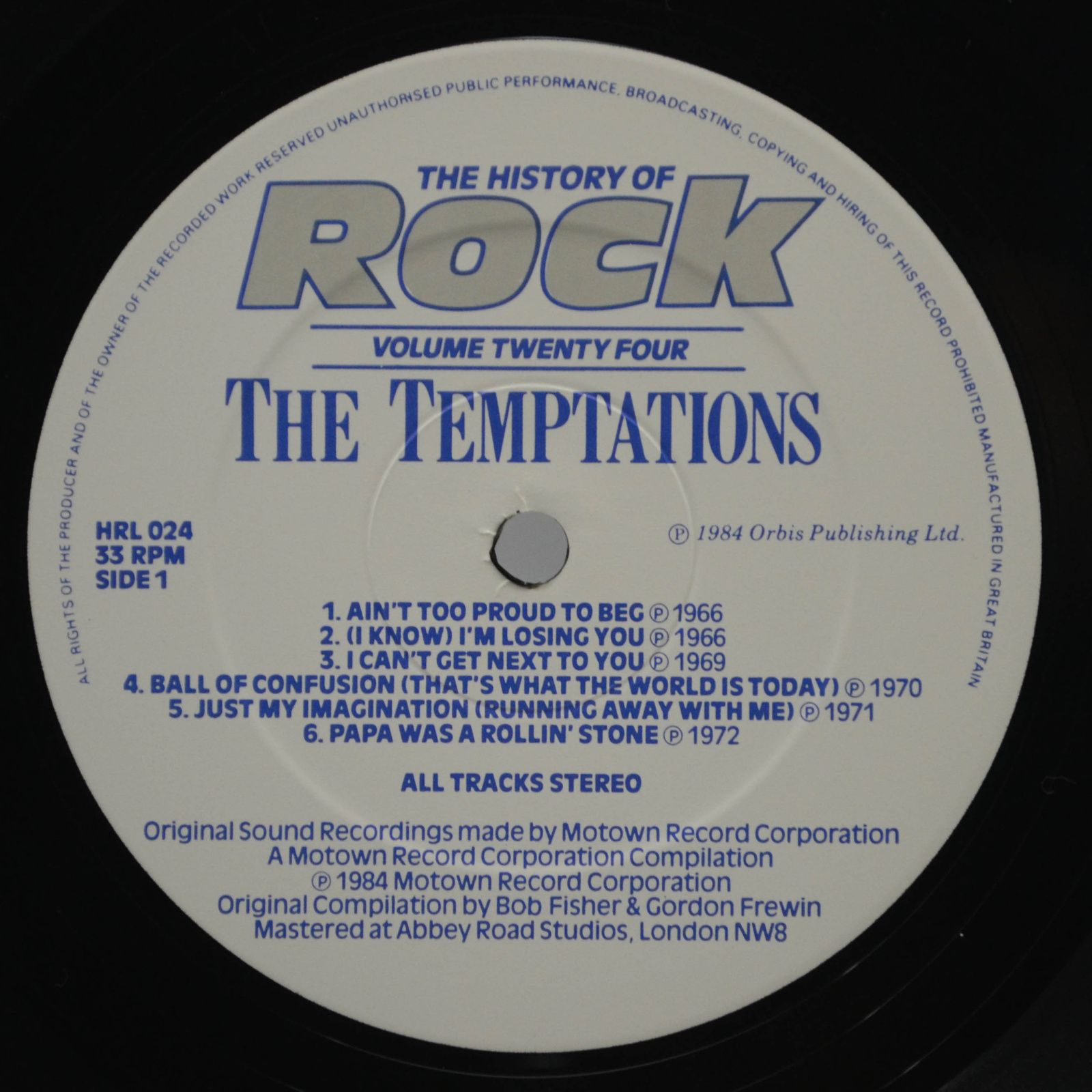 The Temptations / Jackson 5 / The Commodores / Marvin Gaye — The History Of Rock (Volume Twenty Four) (2LP, UK), 1984