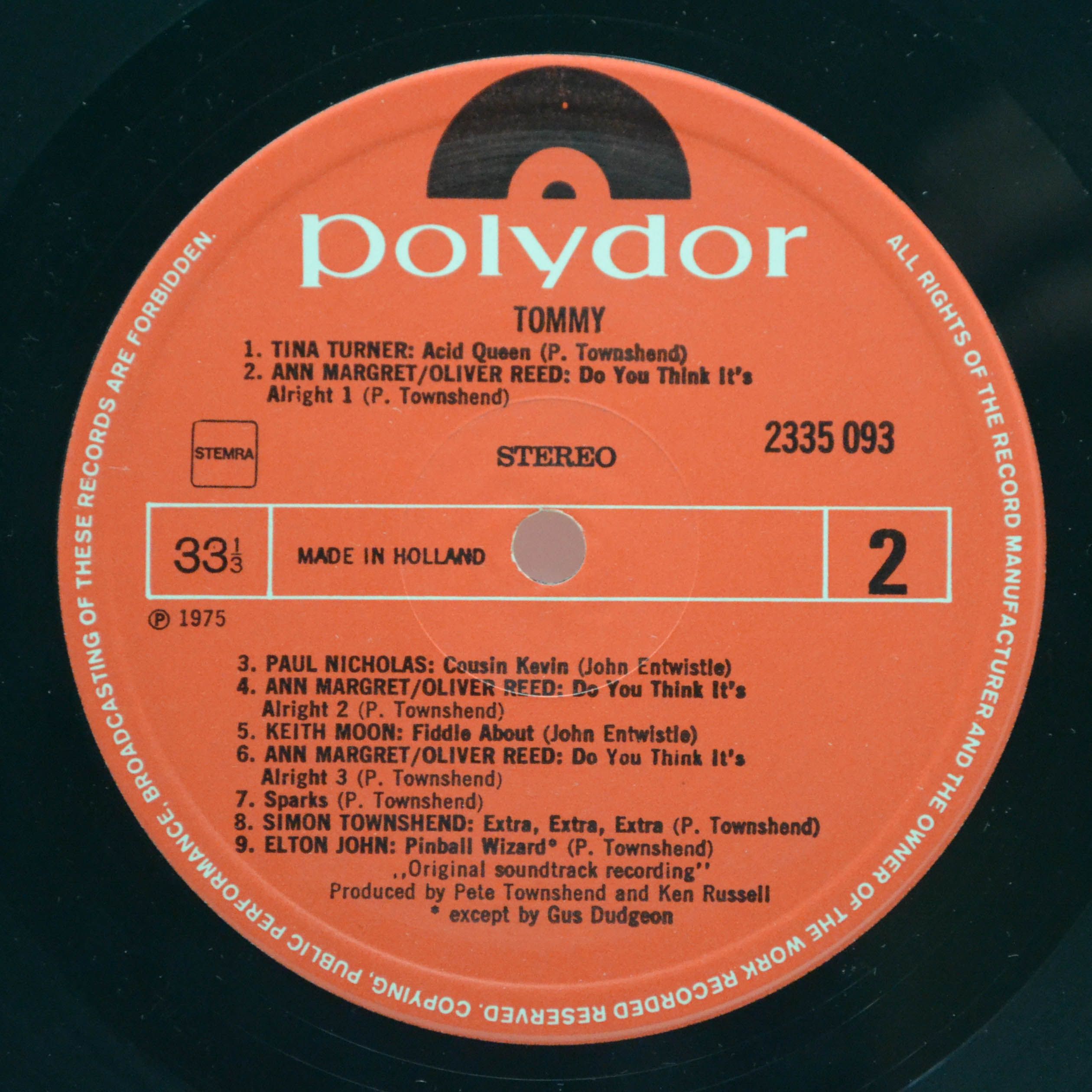 Виниловая пластинка Various — Tommy (Original Soundtrack Recording) (2LP), 1975