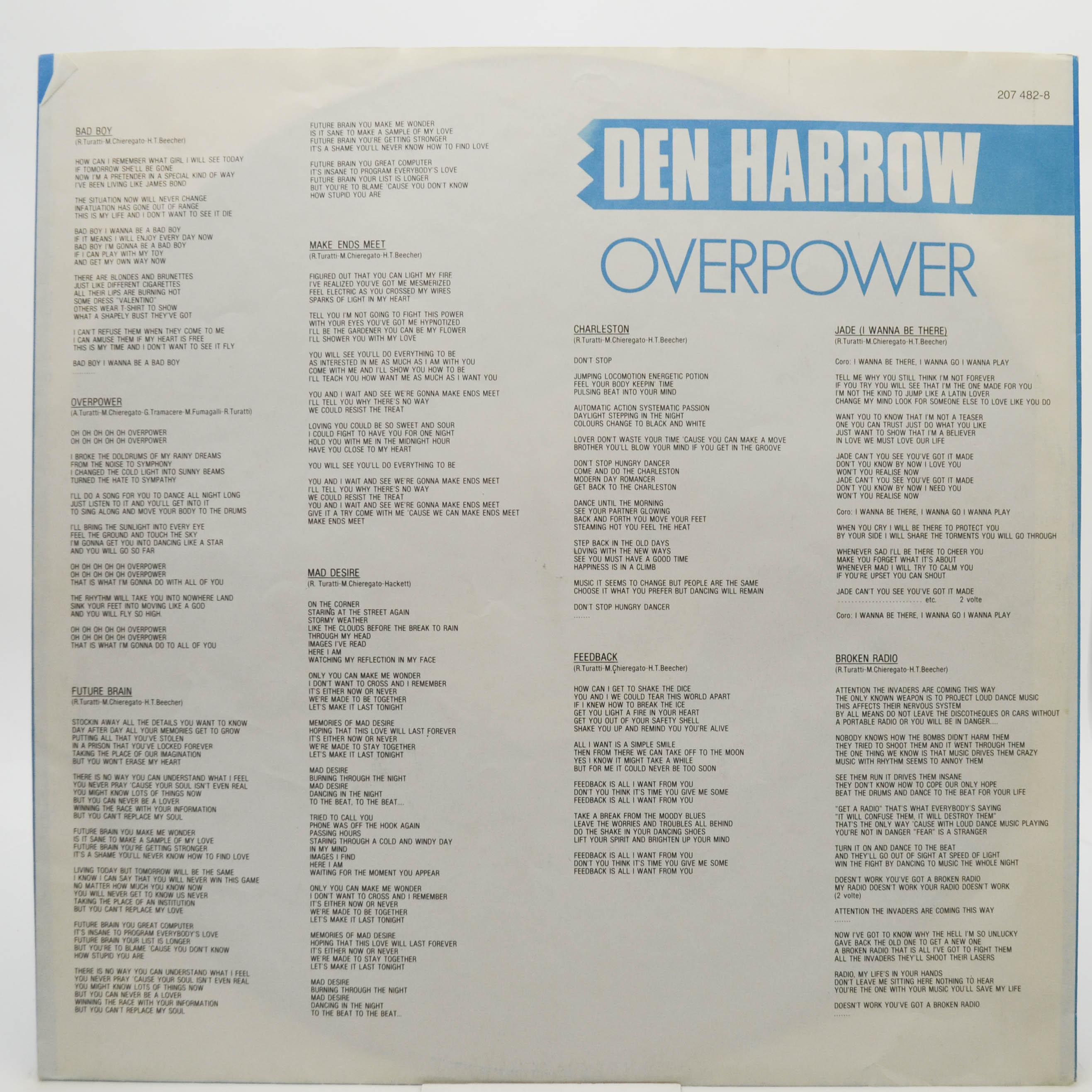 Den Harrow — Overpower, 1986
