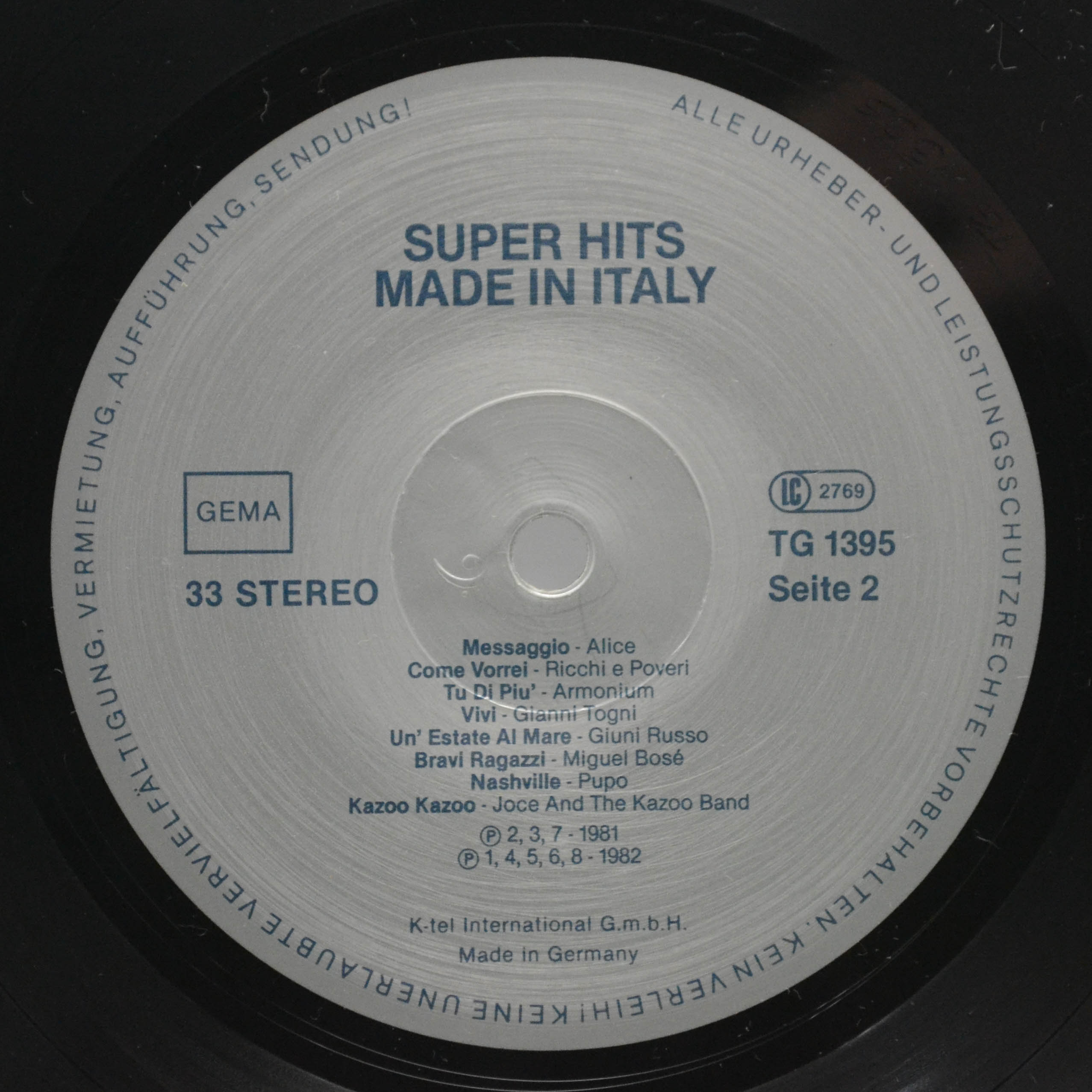 Various — Die Neuen Super-Hits (Made In Italy), 1982