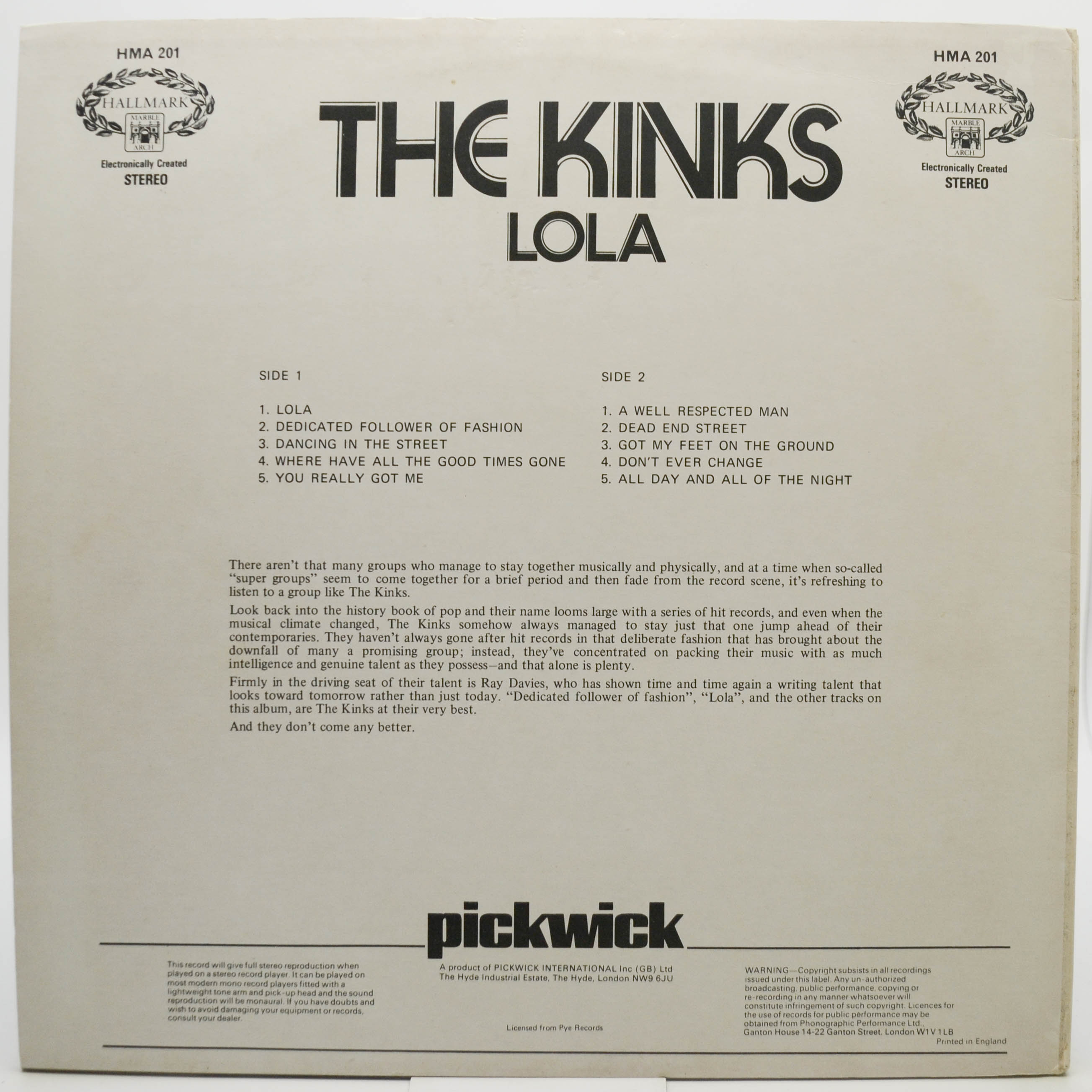 Kinks — Lola (1-st, UK), 1971