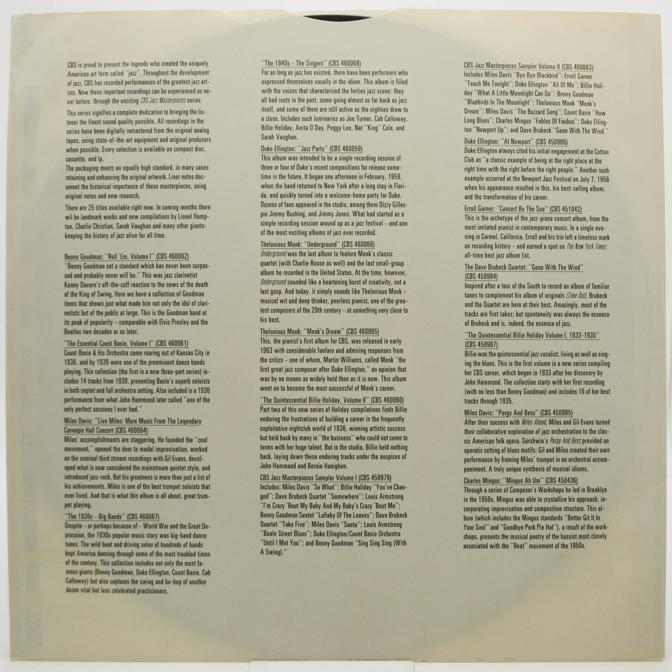 Various — 1930s Jazz Big Bands, 1987