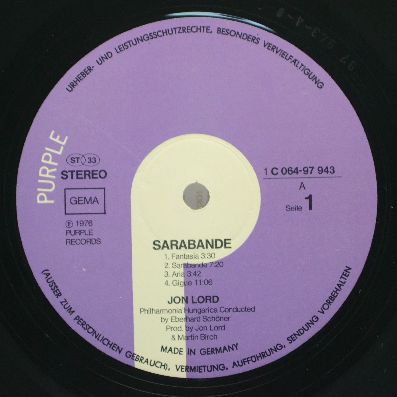 Jon Lord — Sarabande, 1976
