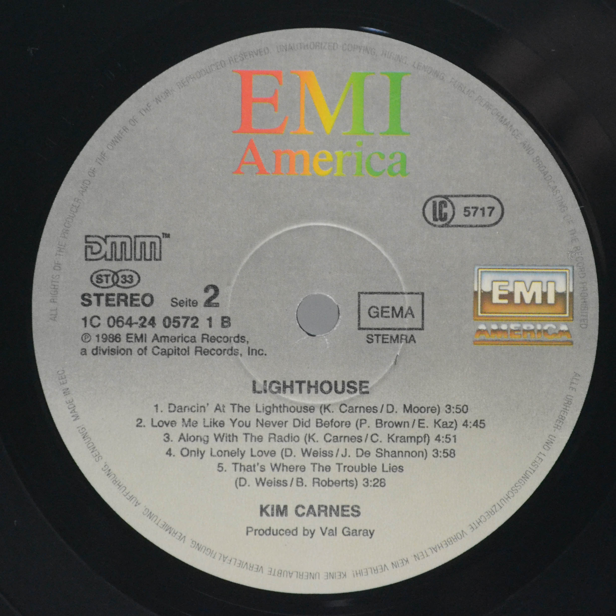 Виниловая пластинка Kim Carnes — Lighthouse, 1986