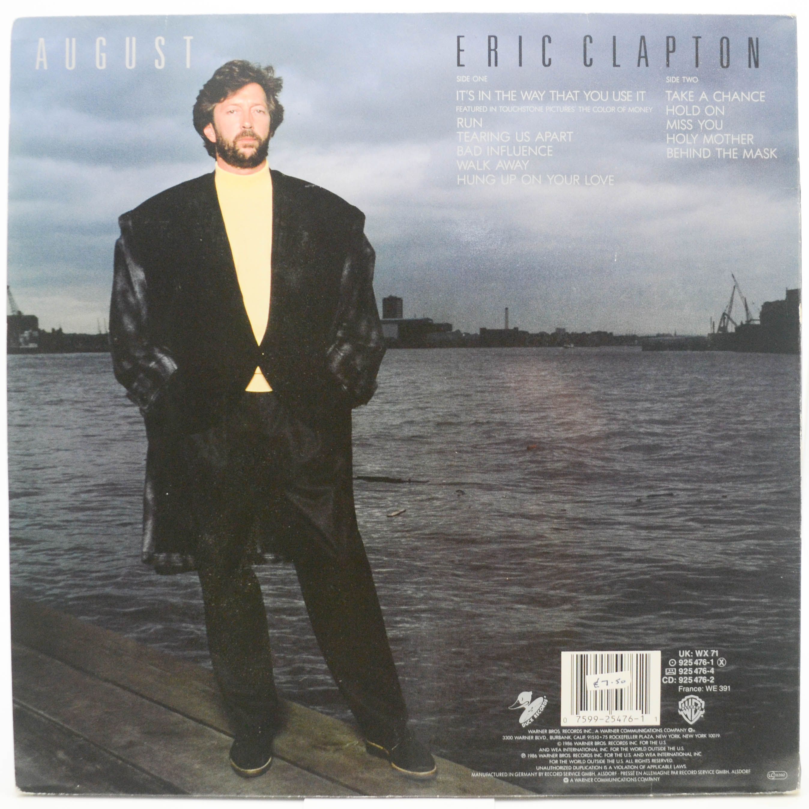 Eric Clapton — August, 1986