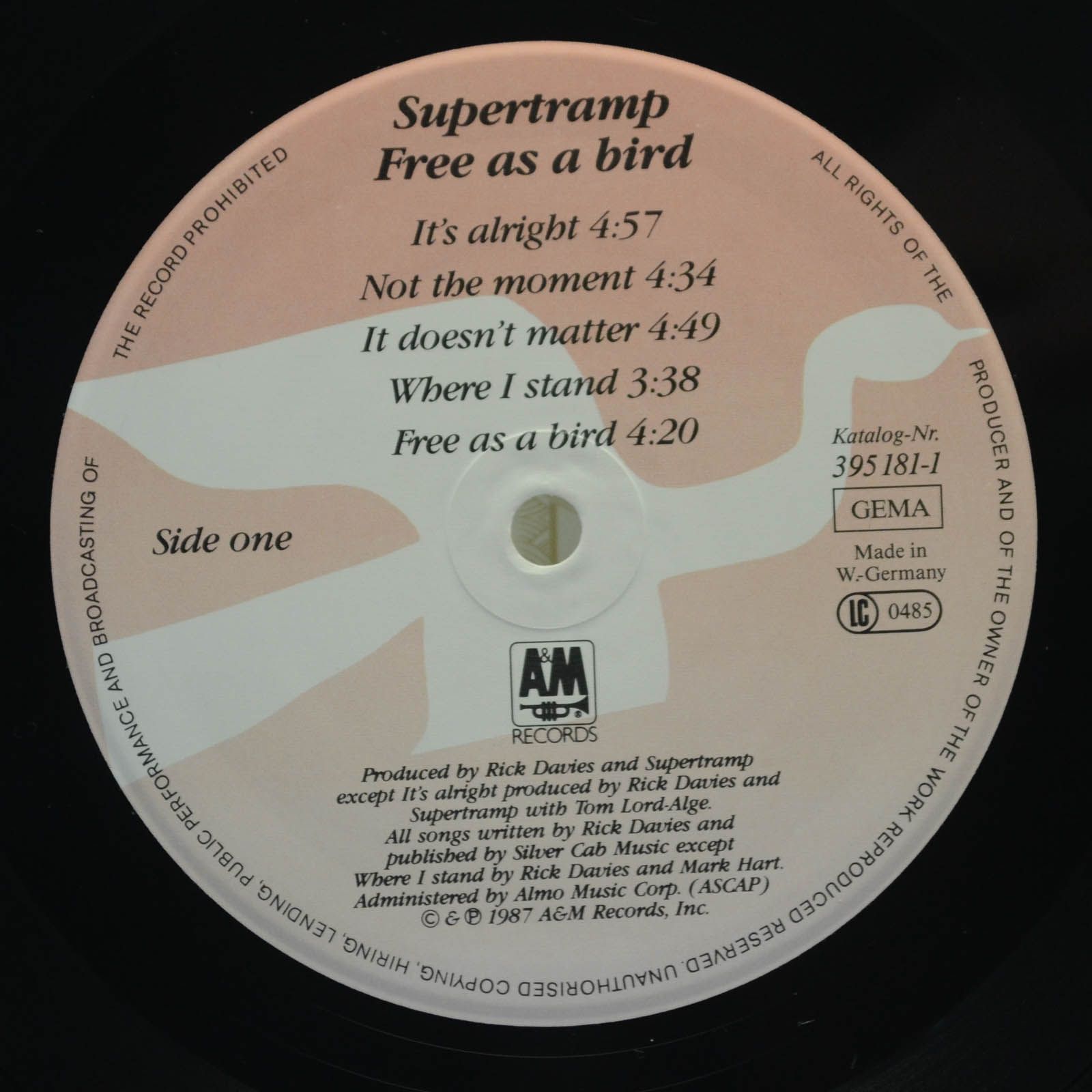 Supertramp — Free As A Bird, 1987