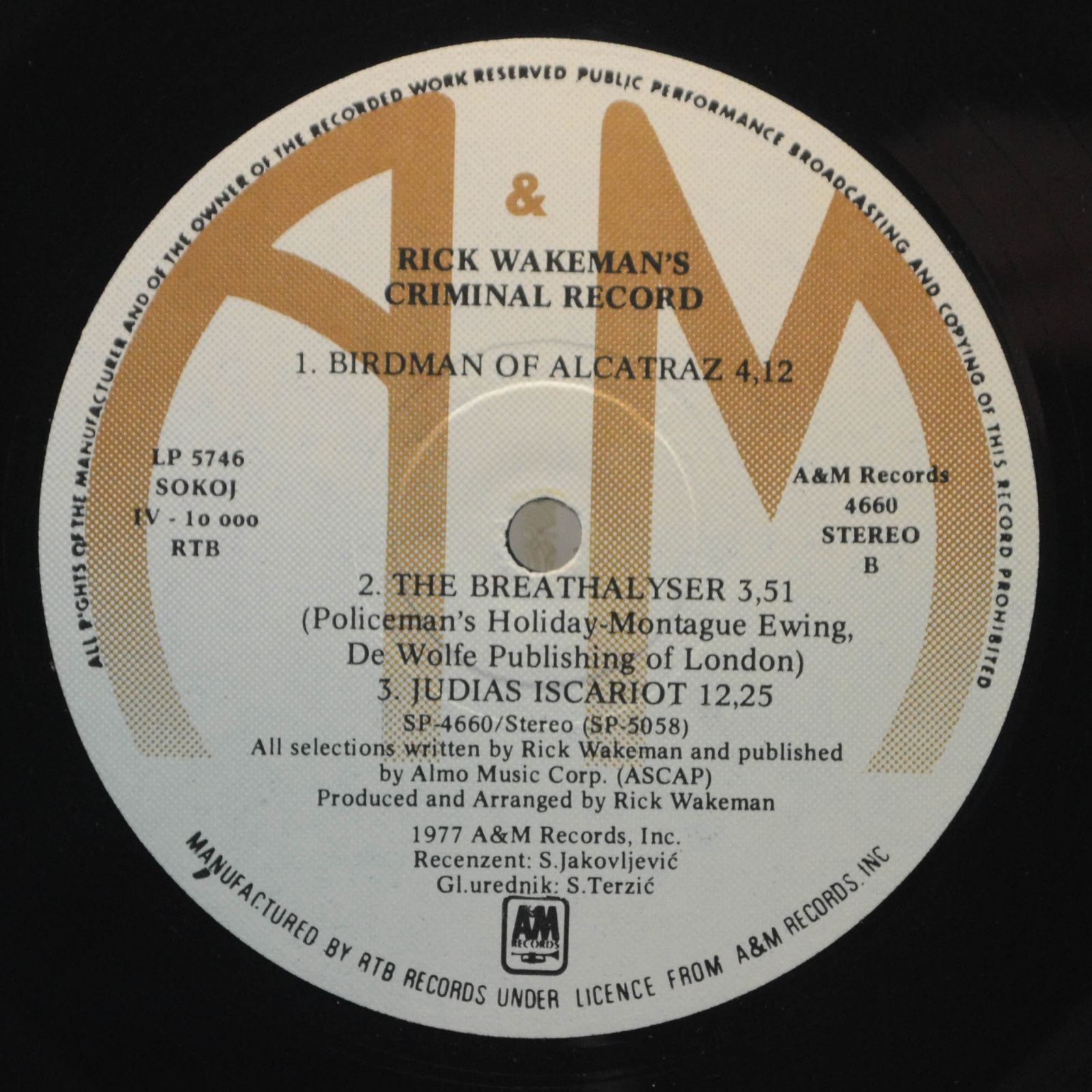 Rick Wakeman — Rick Wakeman's Criminal Record, 1978