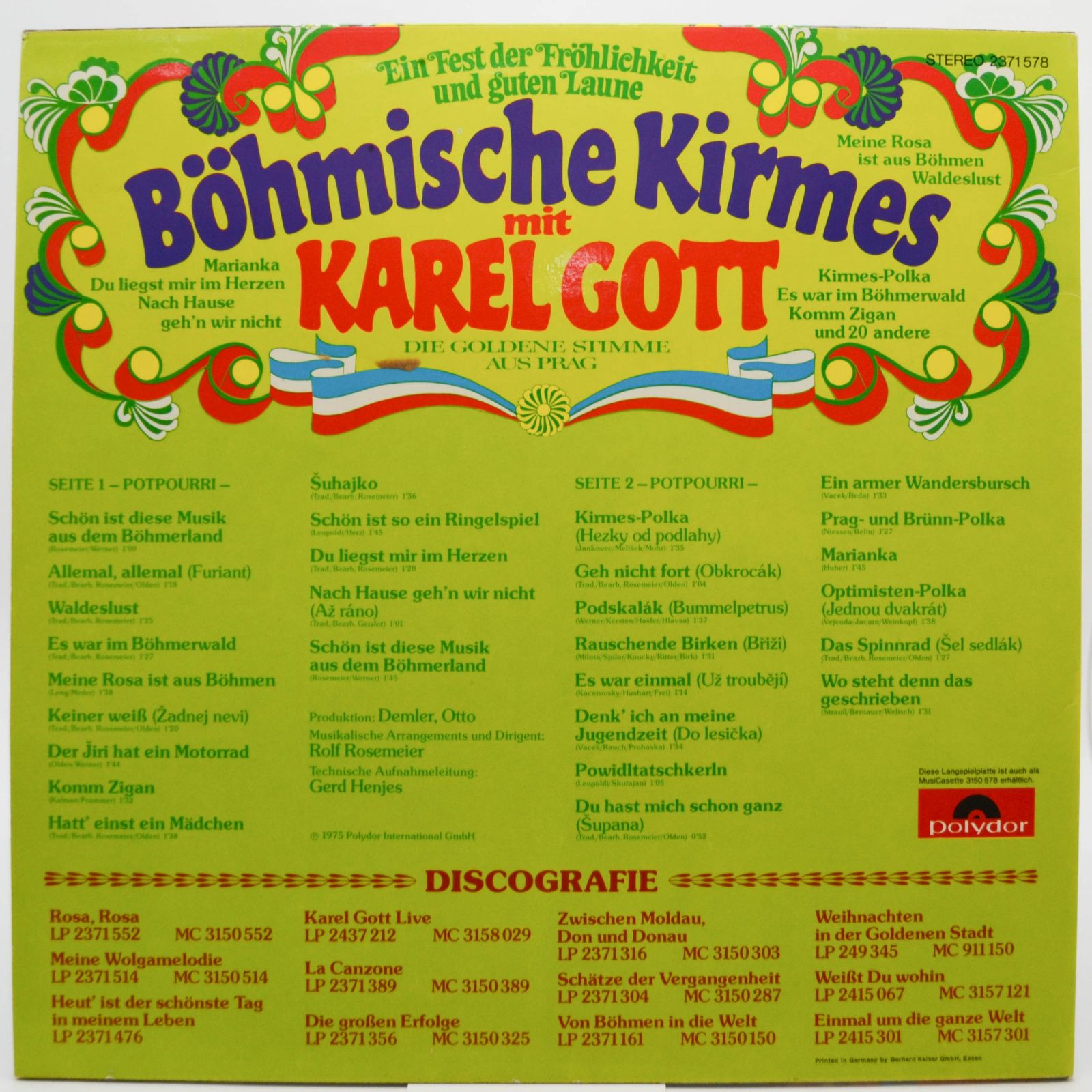 Karel Gott — Böhmische Kirmes Mit Karel Gott, 1975