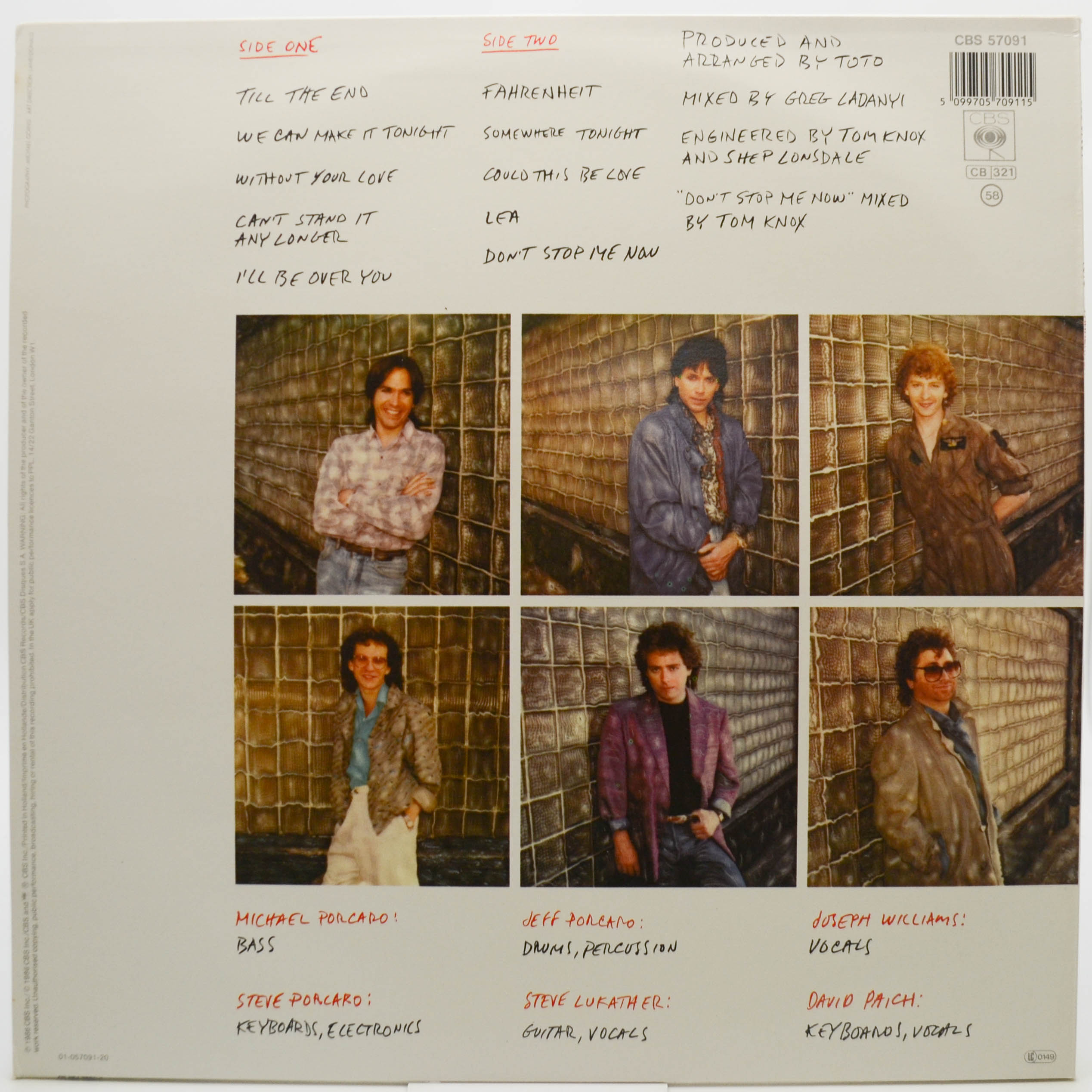 Toto — Fahrenheit, 1986