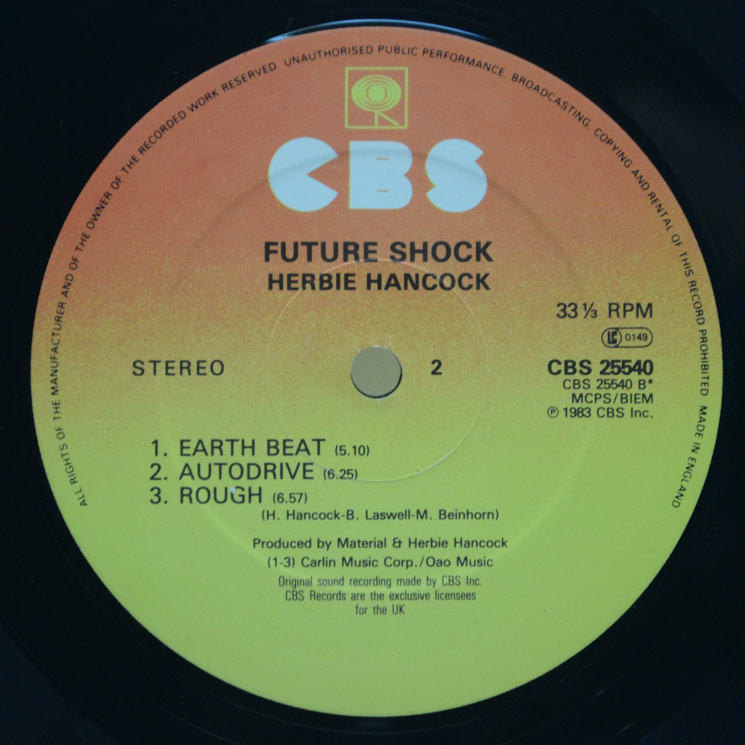 Виниловая пластинка Herbie Hancock — Future Shock (UK), 1983