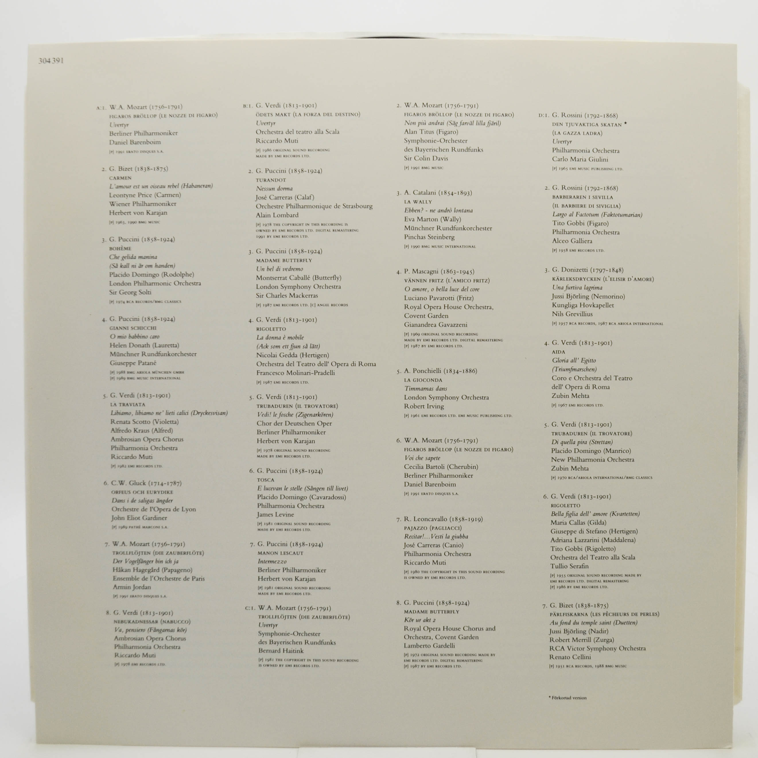 Various — Absolute Opera (2LP), 1991