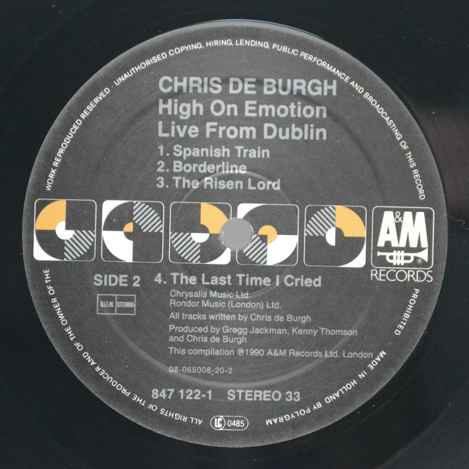 Chris de Burgh — High On Emotion: Live From Dublin! (2LP), 1990