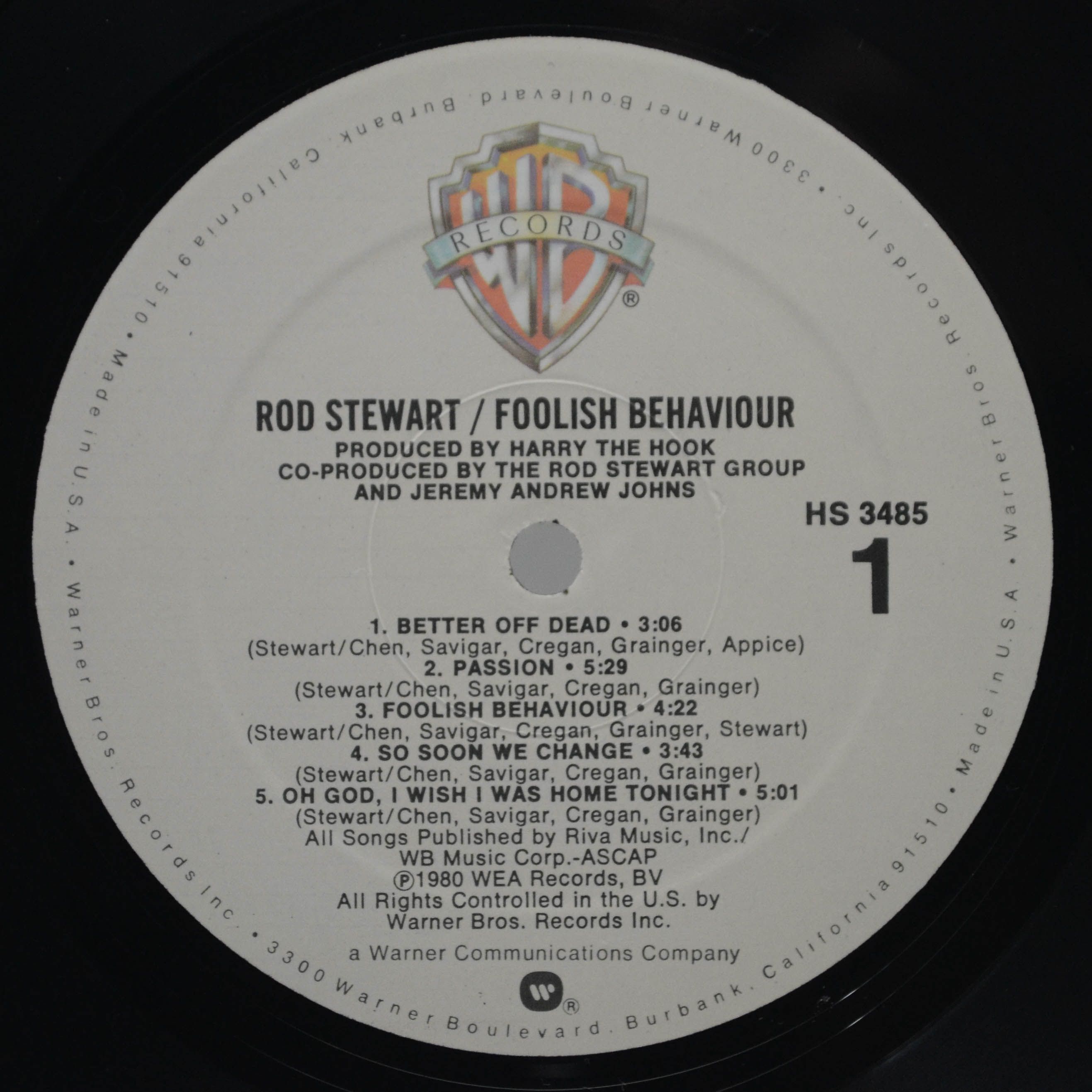Rod Stewart — Foolish Behaviour (USA), 1980