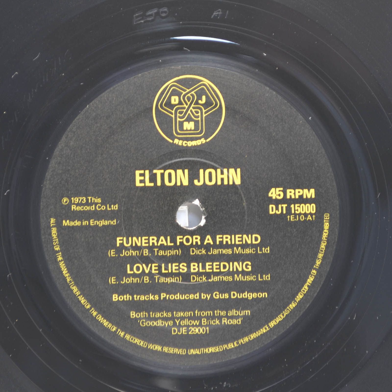 Elton John — Funeral For A Friend / Love Lies Bleeding (UK), 1978