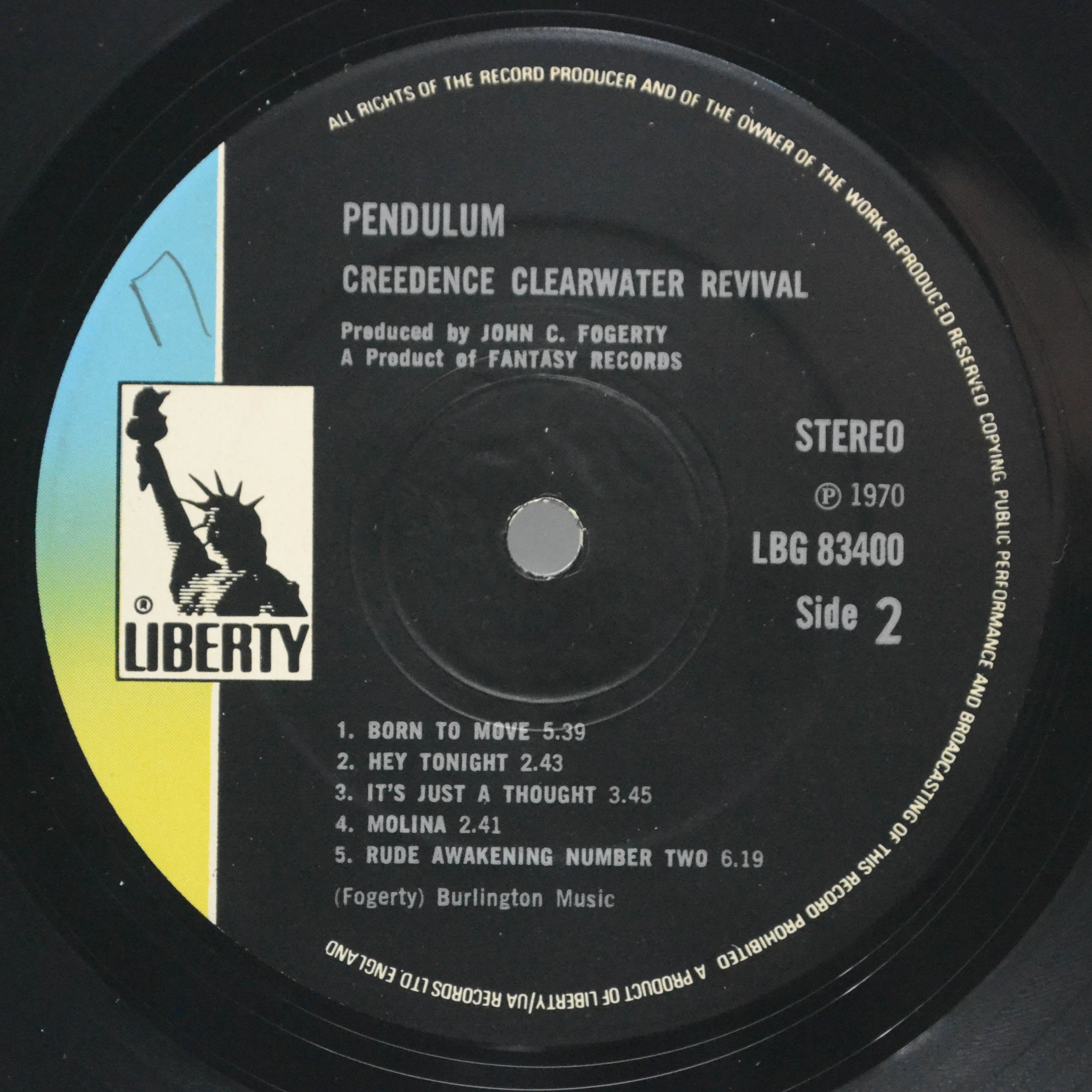 Creedence Clearwater Revival — Pendulum (UK), 1971