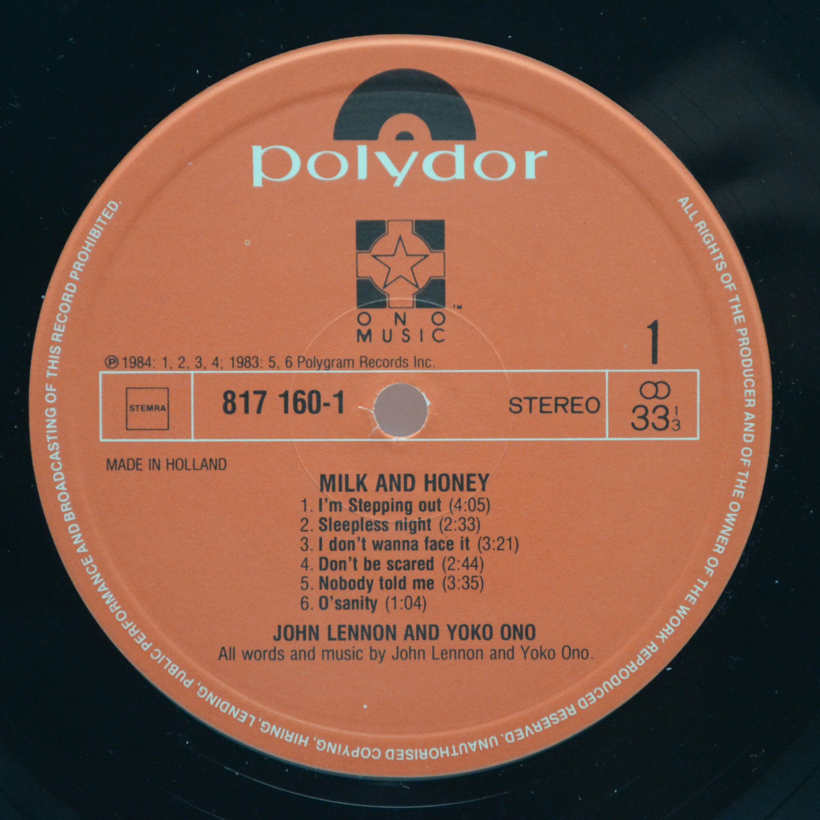 Виниловая пластинка John Lennon & Yoko Ono — Milk And Honey, 1984
