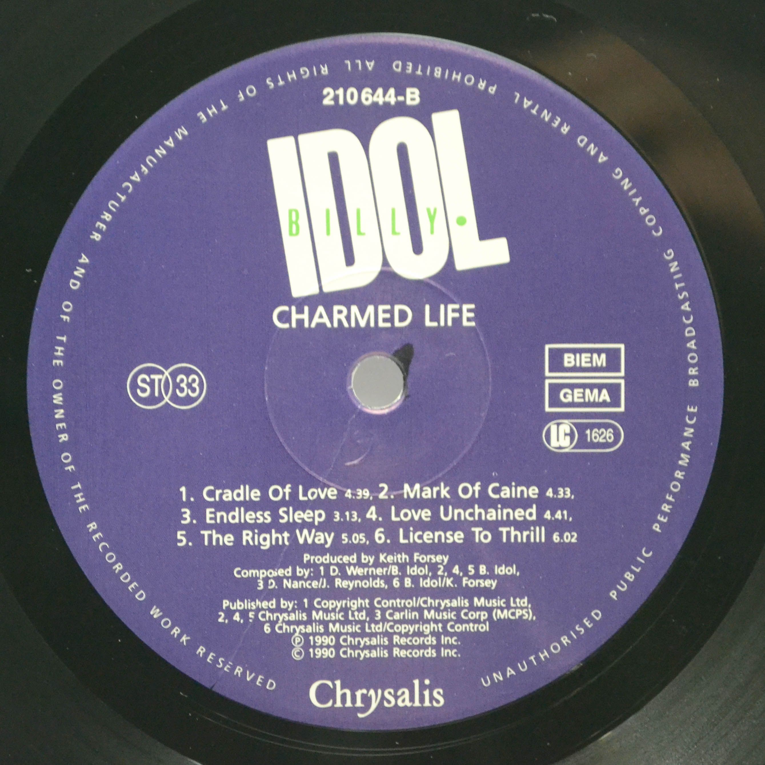 Billy Idol — Charmed Life, 1990