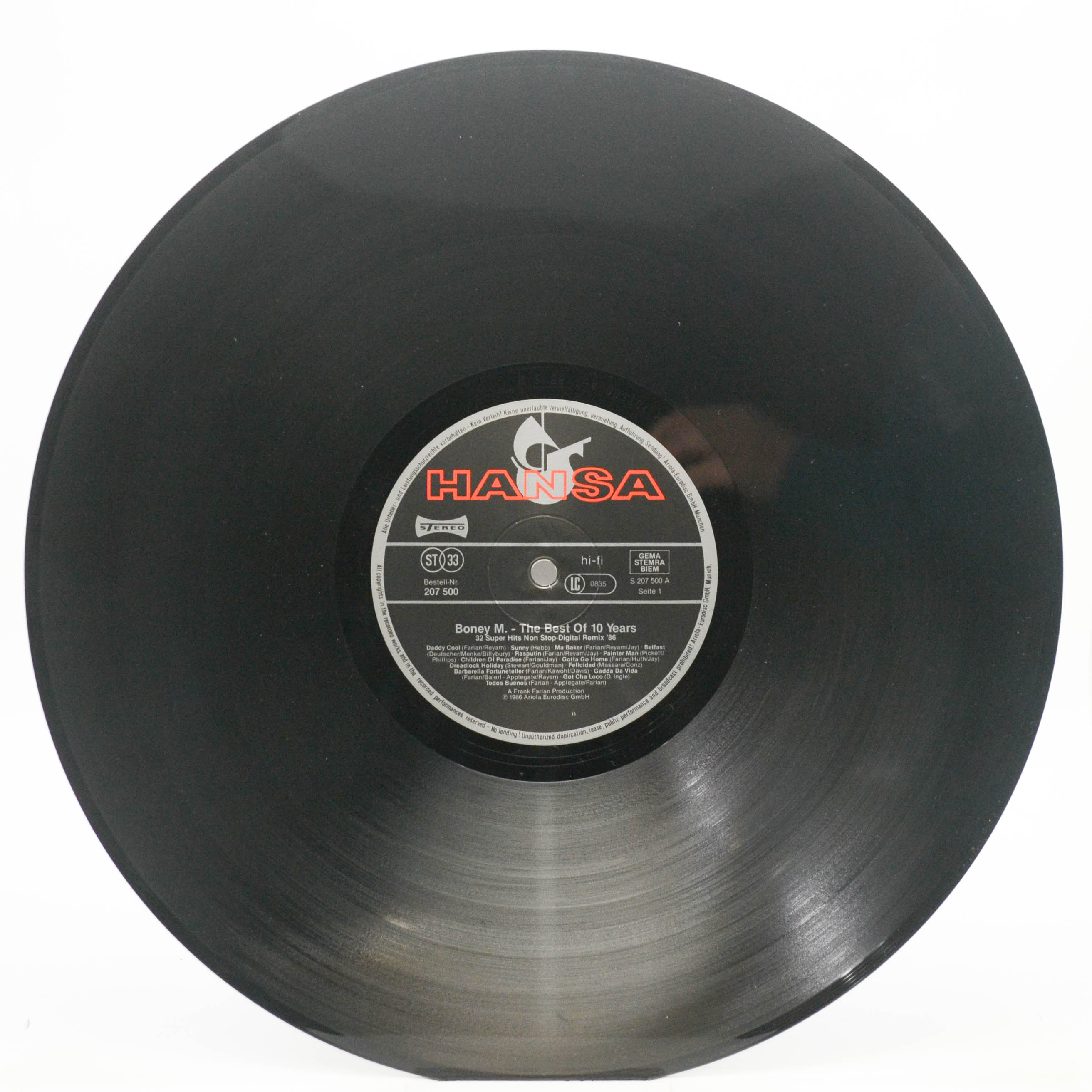 Boney M. — The Best Of 10 Years, 1986